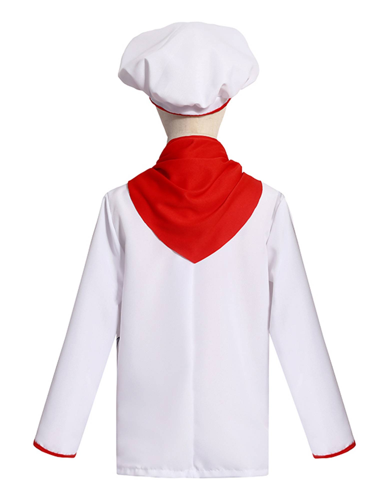 Chef Costume Dress Top with Hat for Kids Girls and Boys