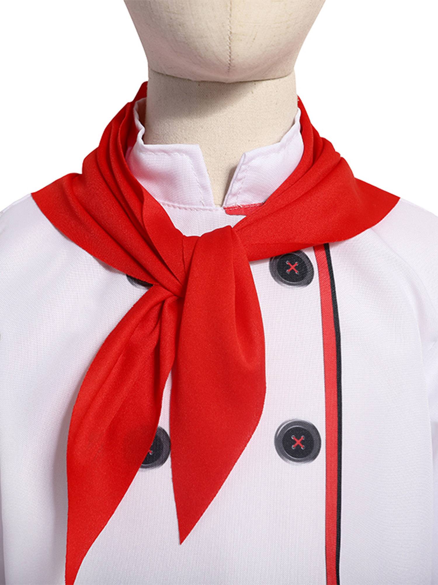 Chef Costume Dress Top with Hat for Kids Girls and Boys