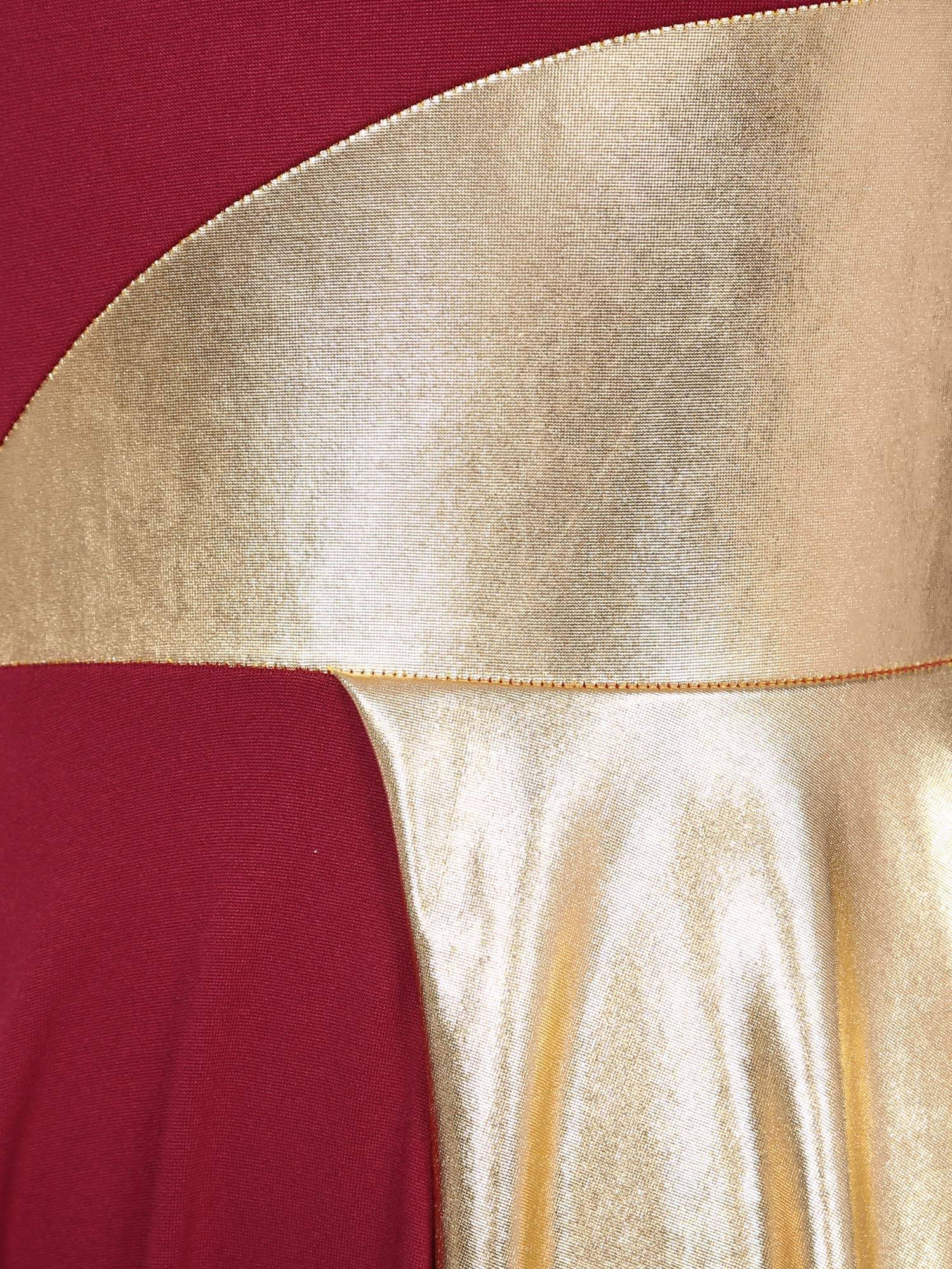 Women One Shoulder Metallic Sleeveless Worship Praise Dance Dress