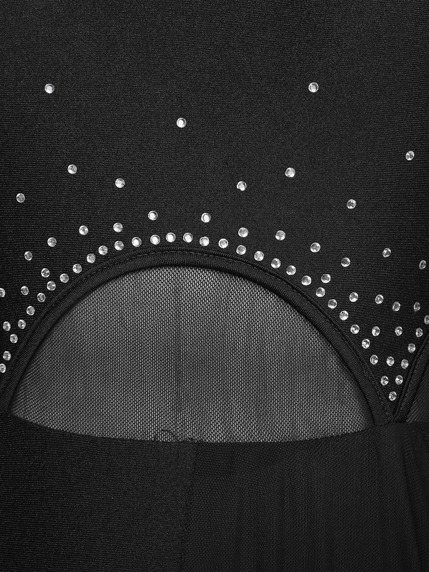 Women Sleeveless Halter Neck Lyrical Dance Dress Split Leotard Dresses