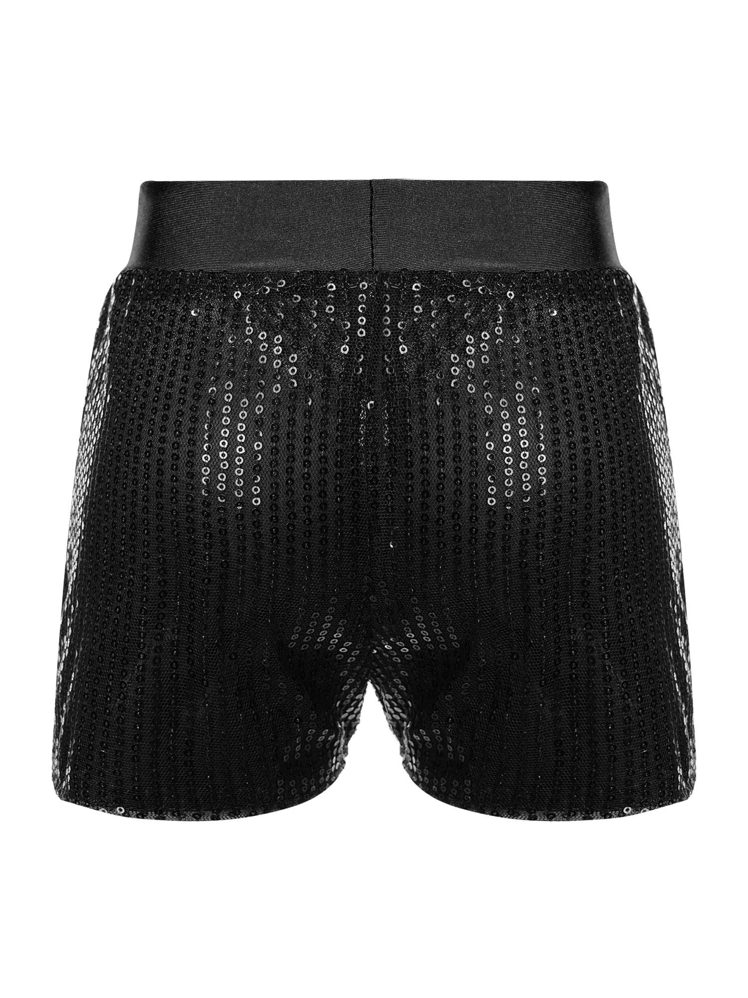 Kids Girls Allover Sequins Jazz Dance Shorts