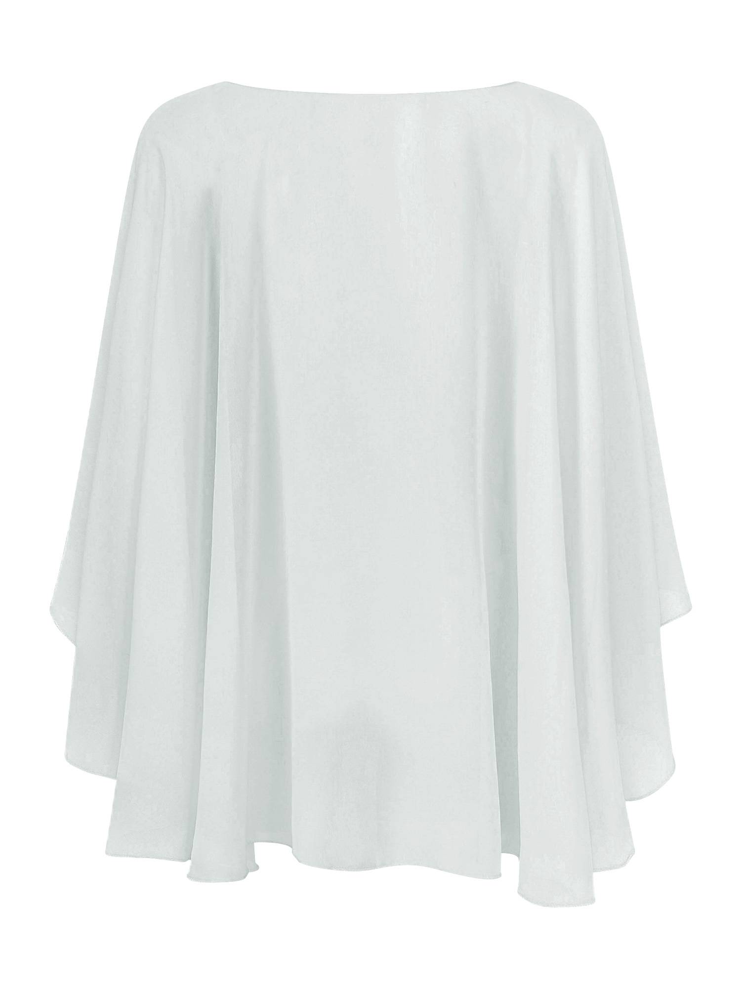 Women Chiffon High Low Shawl Wedding Capes Shrug