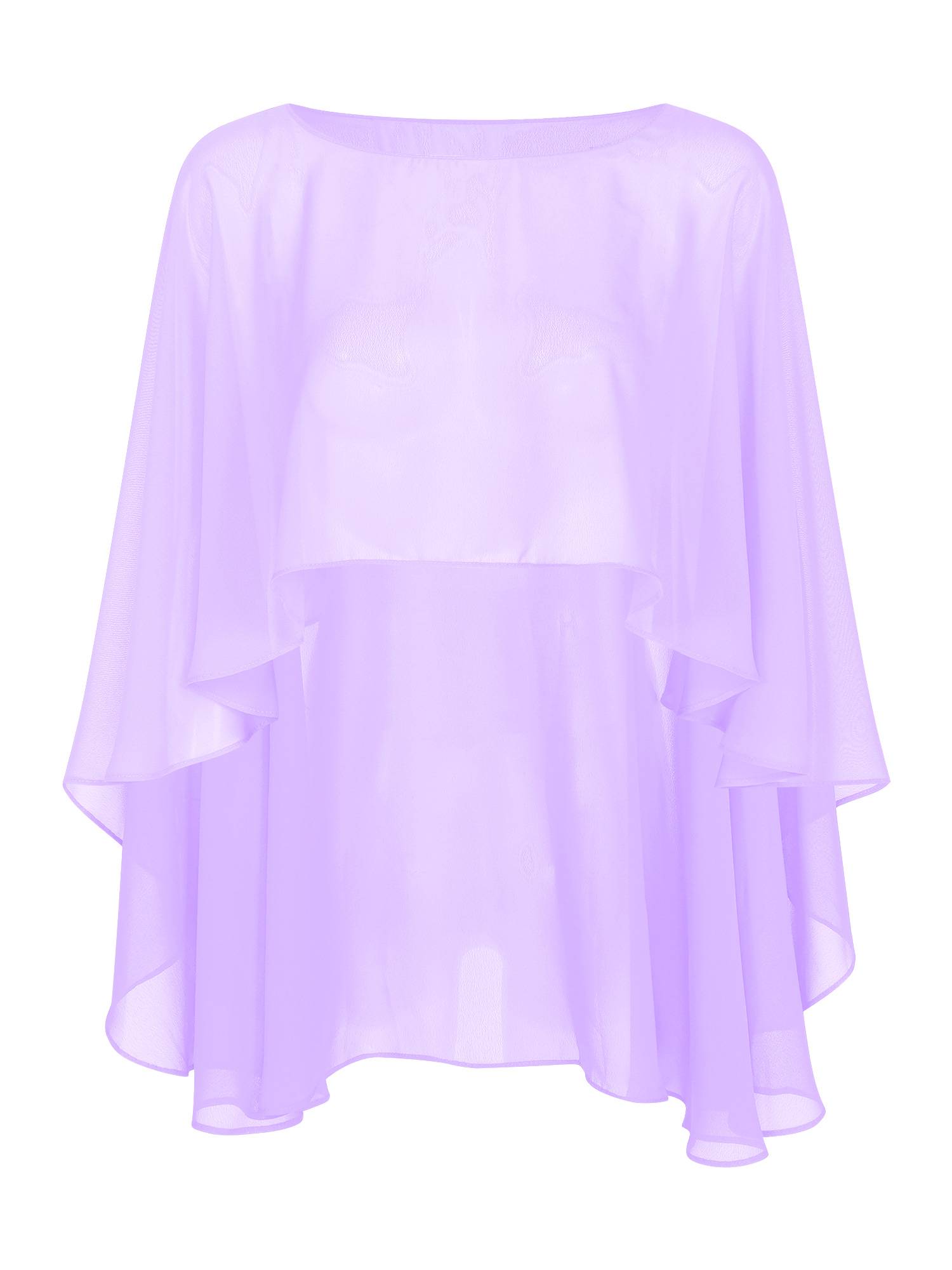 Women Chiffon High Low Shawl Wedding Capes Shrug
