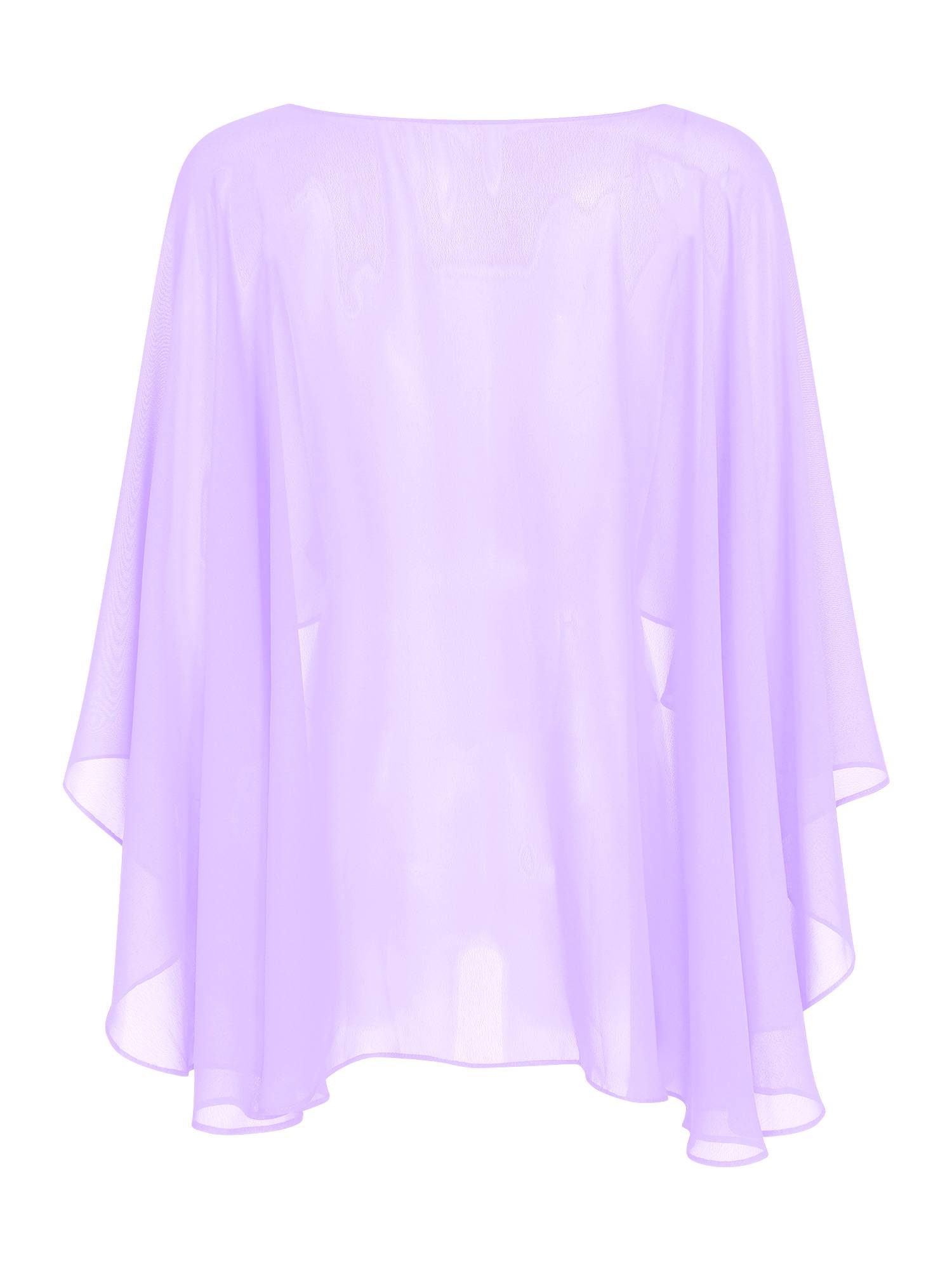 Women Chiffon High Low Shawl Wedding Capes Shrug