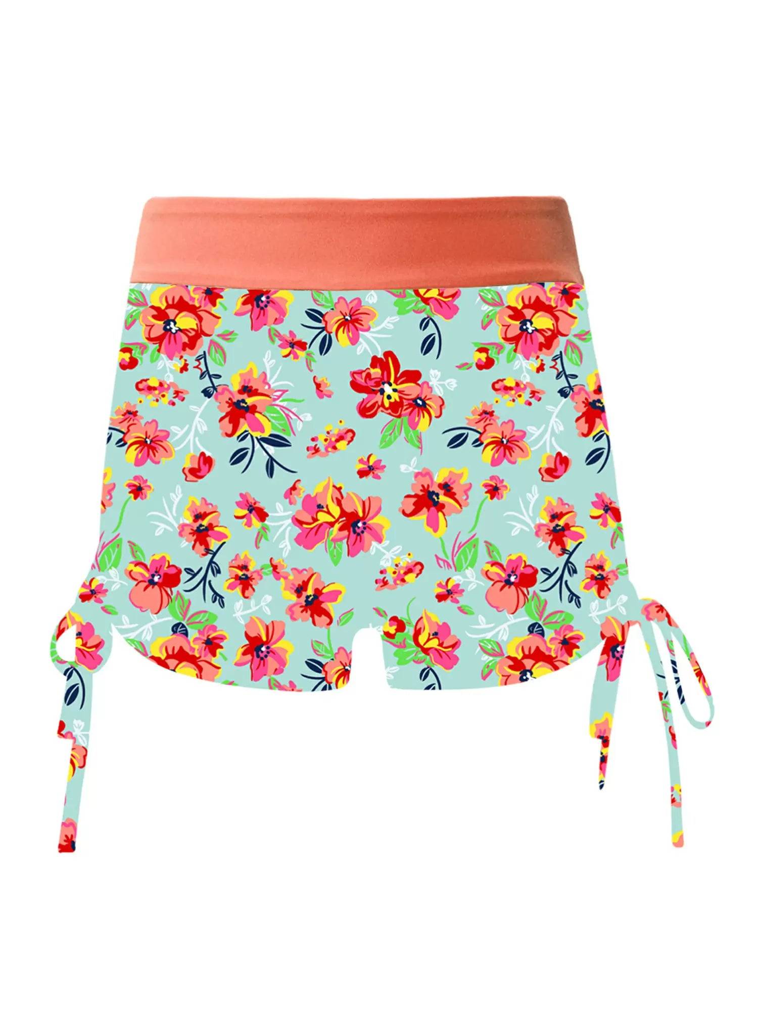 Kids Girls Palm Leaf and Butterfly Print Swim Shorts
