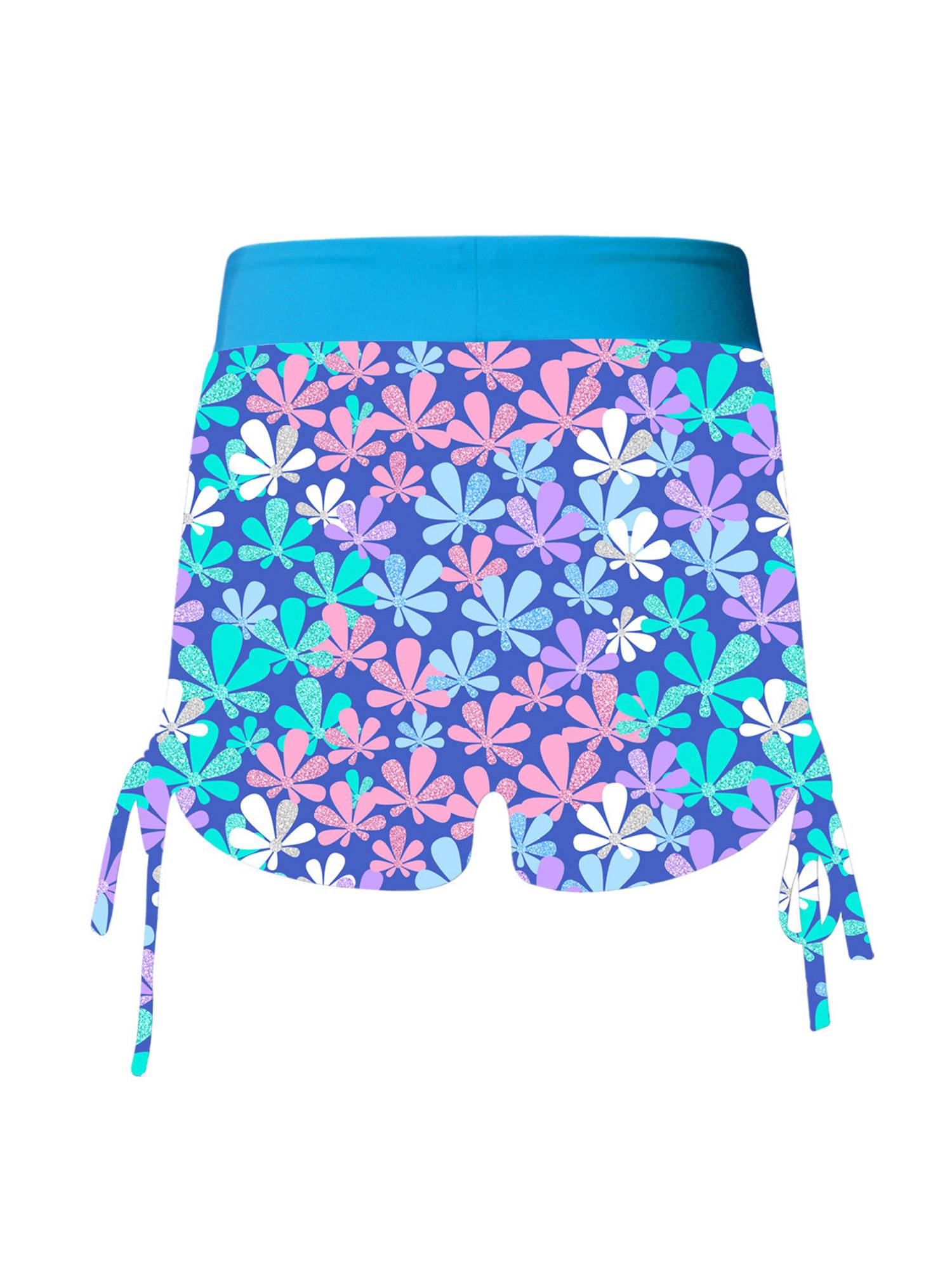 Kids Girls Palm Leaf and Butterfly Print Swim Shorts