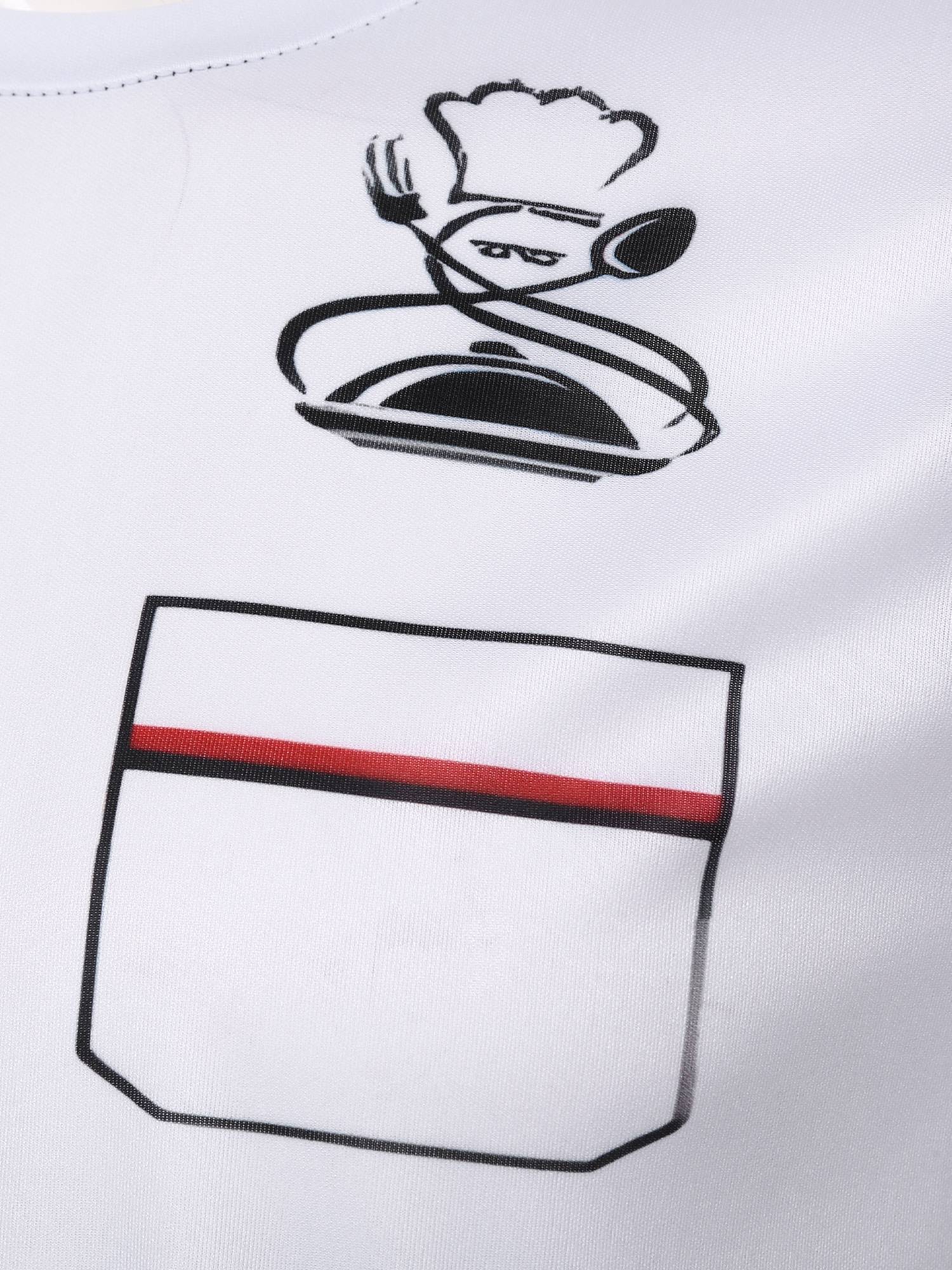 Men Round Neck Short Sleeve Cooking Utensil Print Chef T-shirt