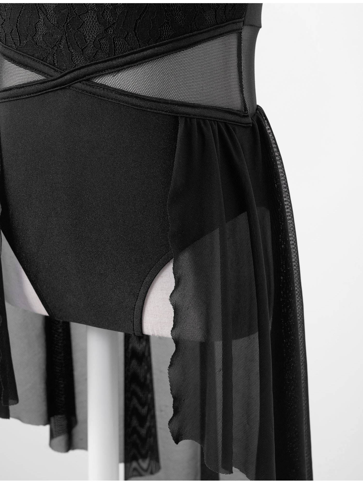 Kids Girls Sleeveless Lace Floral Lyrical Dance Leotard