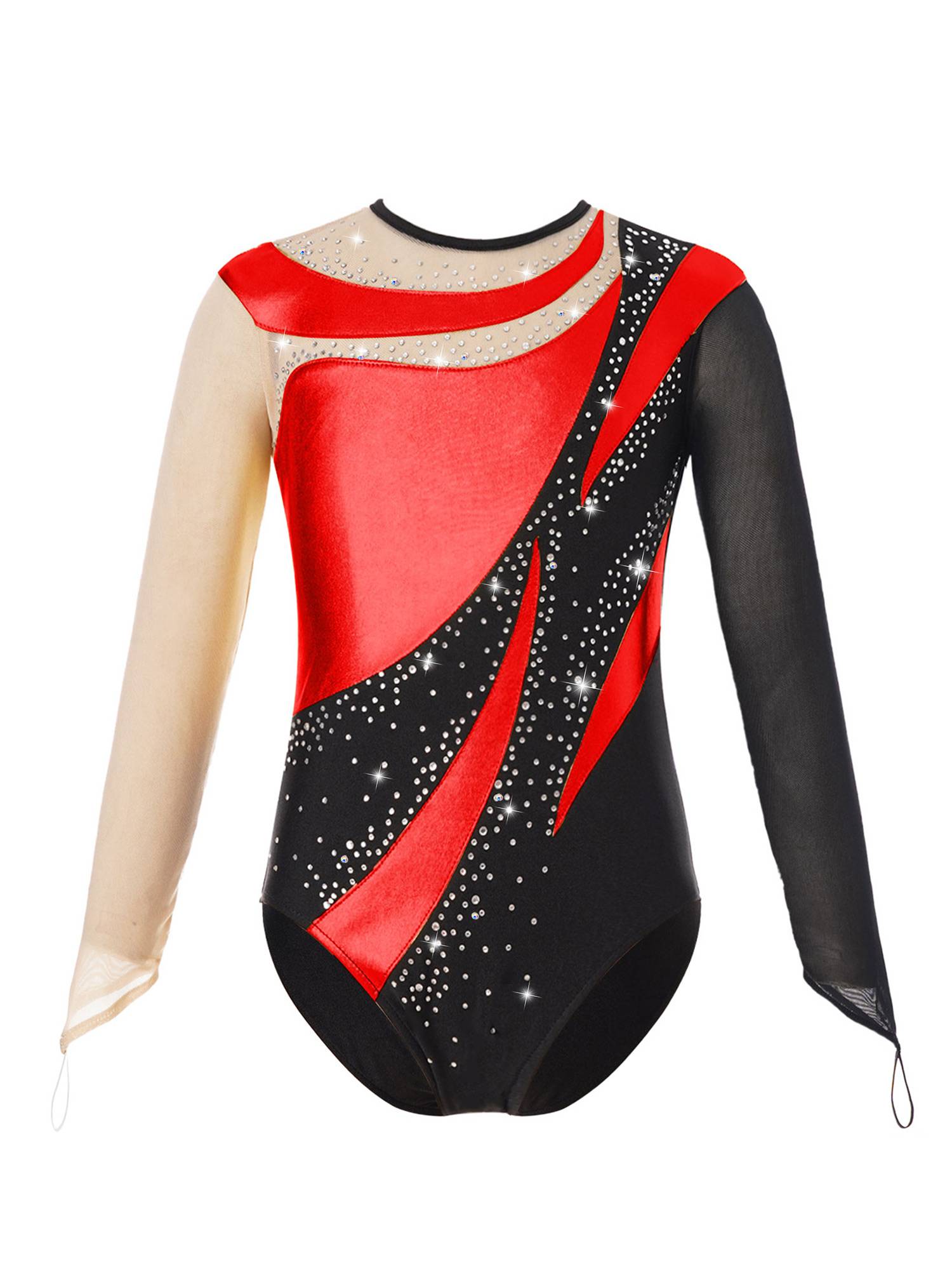 Kids Girls Metallic Color Block Gymnastic Leotard