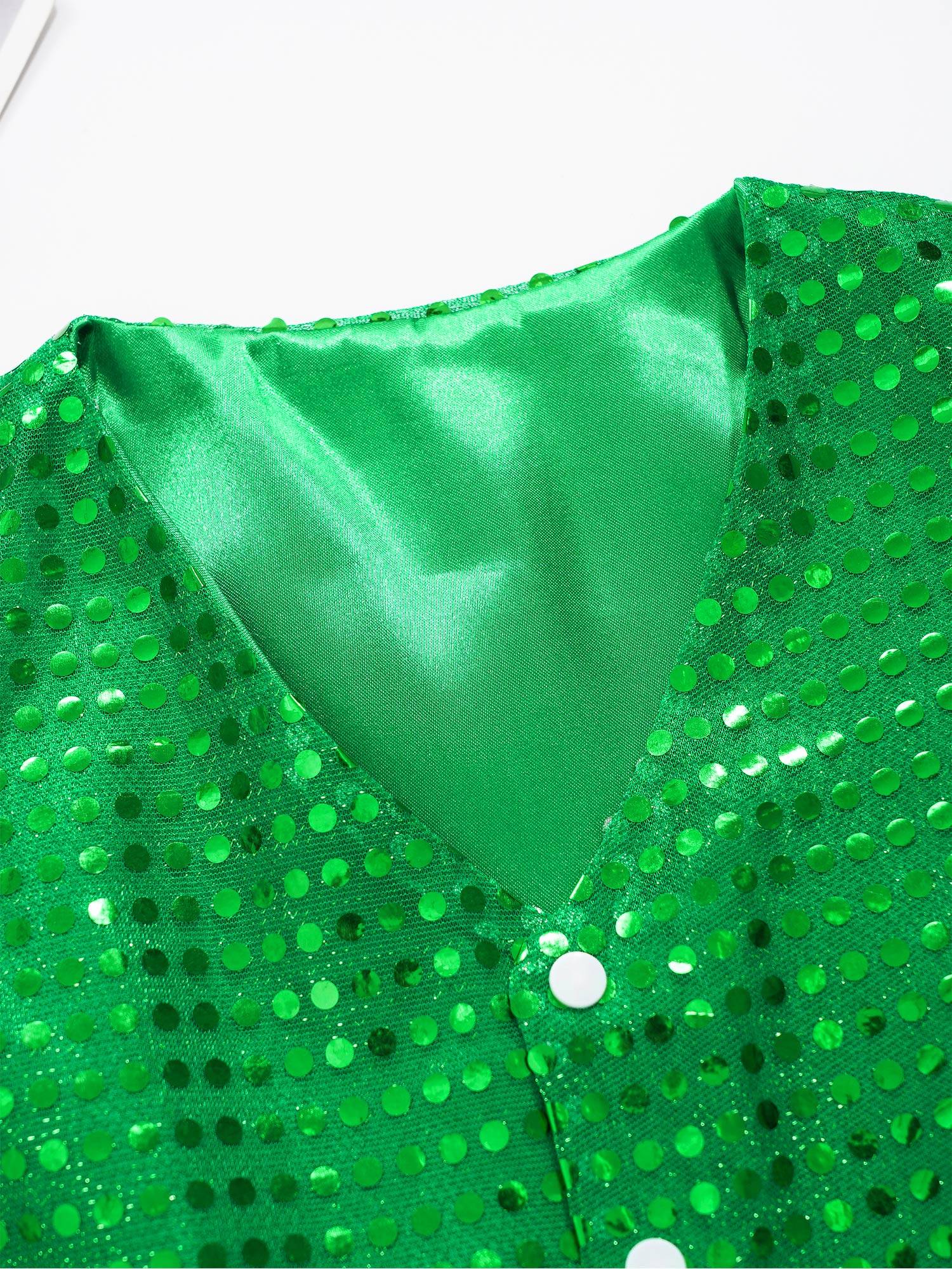 Kids Boys Glittery Sequin Jazz Dance Vest Waistcoat