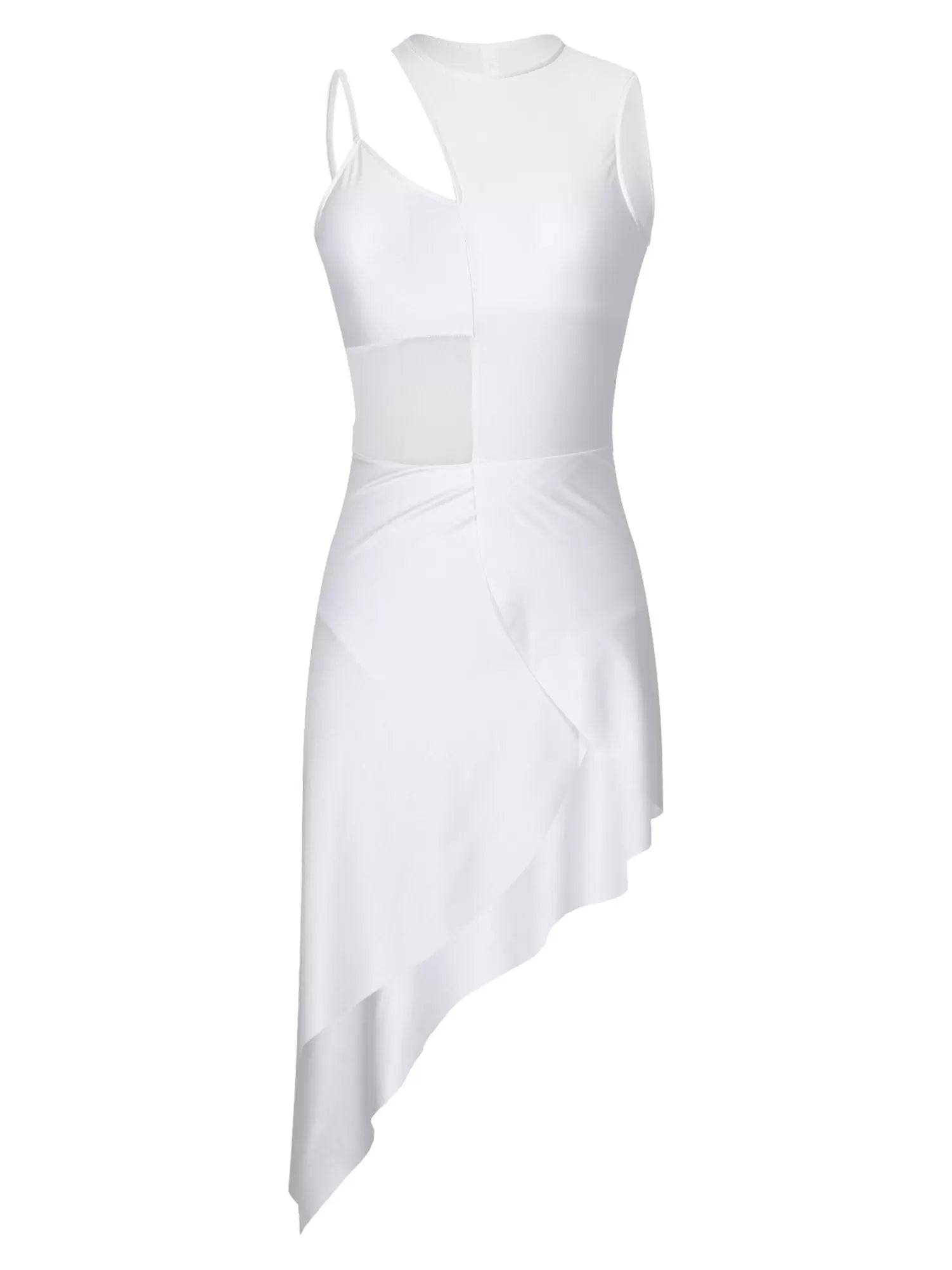 Women Sleeveless Side Slit Jazz Dance Dress