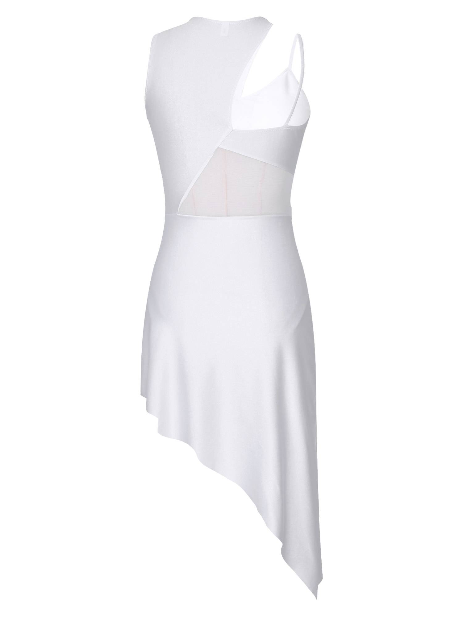 Women Sleeveless Side Slit Jazz Dance Dress