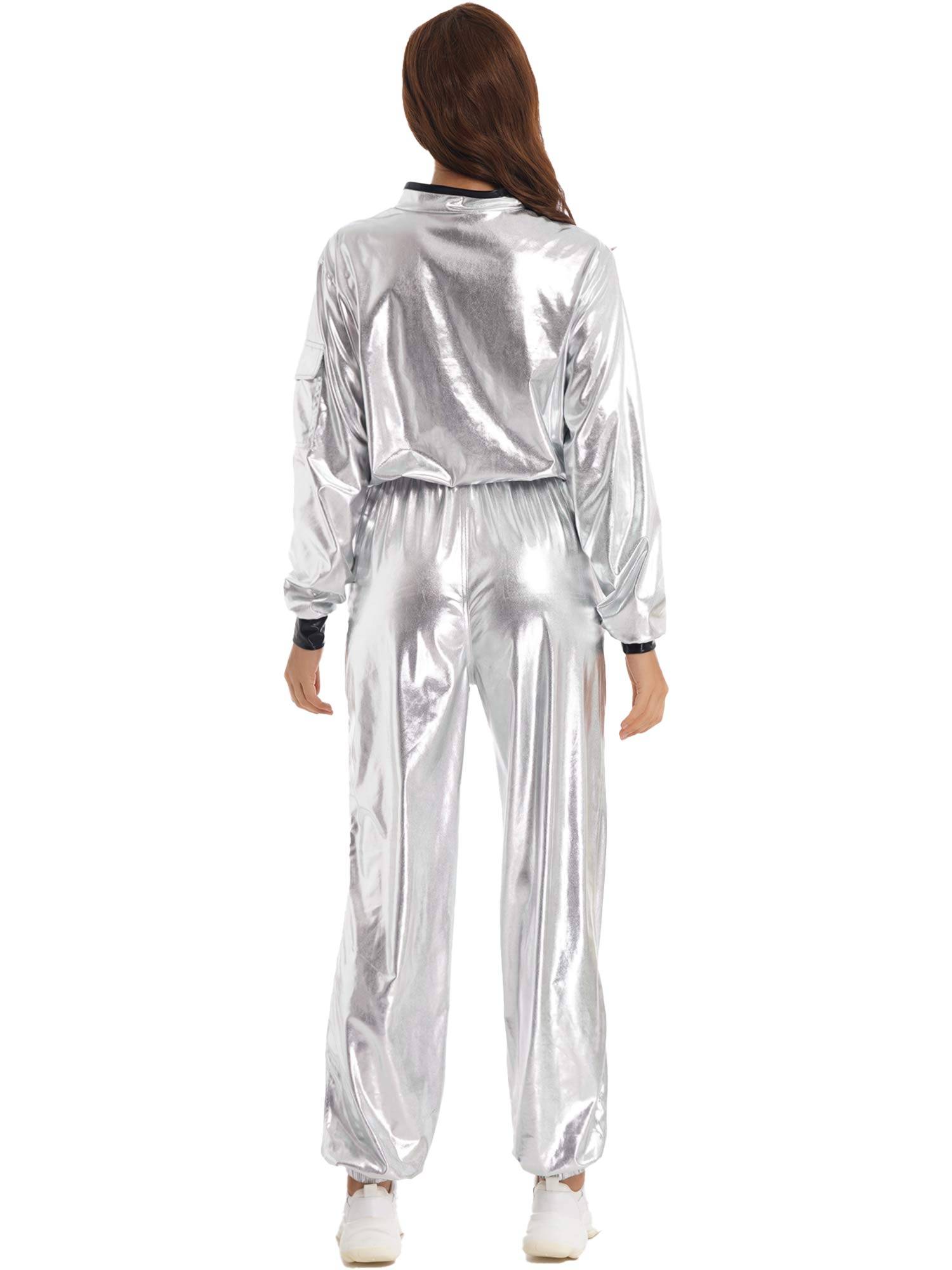 Women Astronaut Role Play Outfit Long Sleeve Jumpsuits