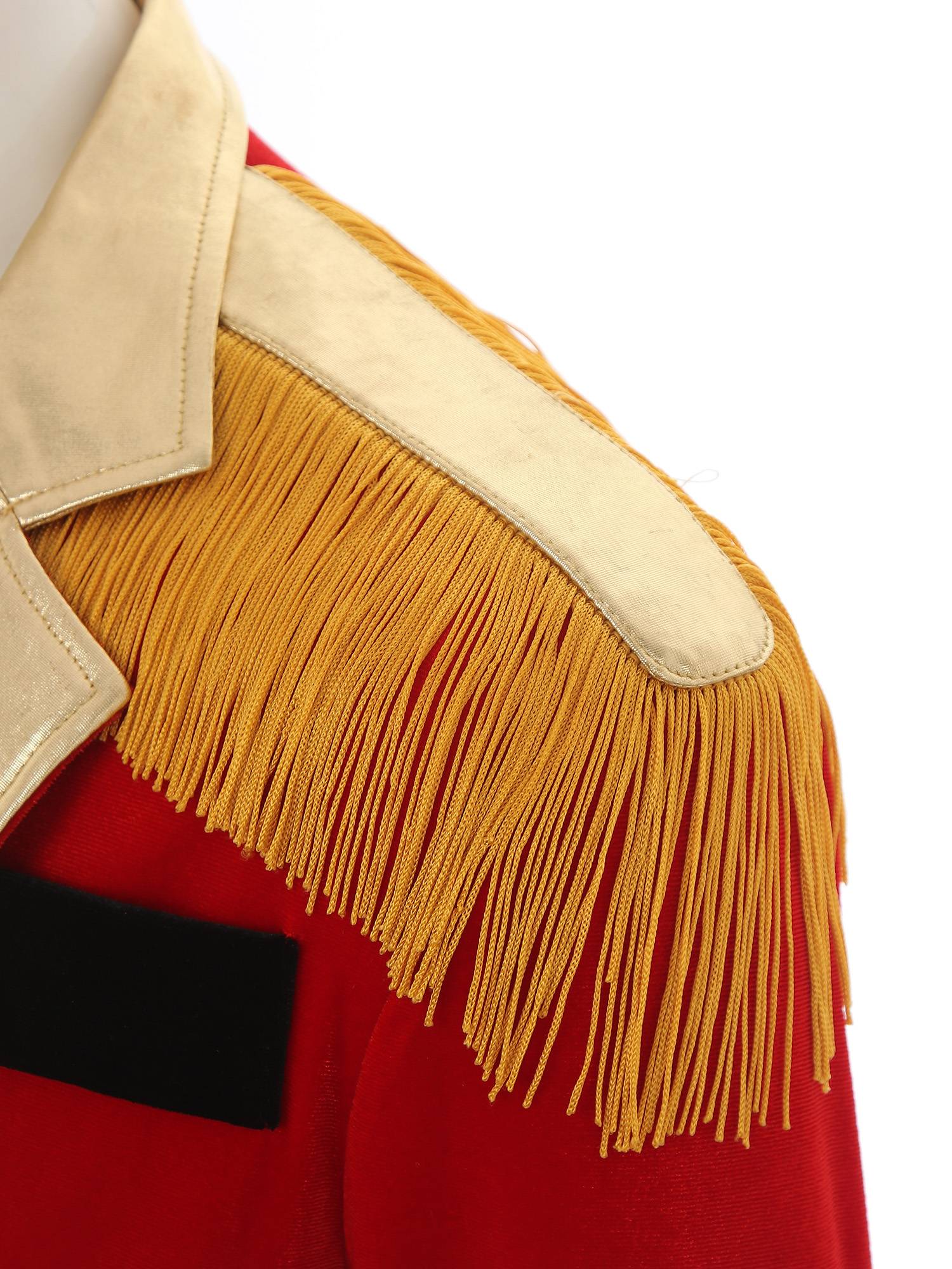 Men Circus Ringmaster Long Sleeve Lapel Showman Velvet Tailcoat