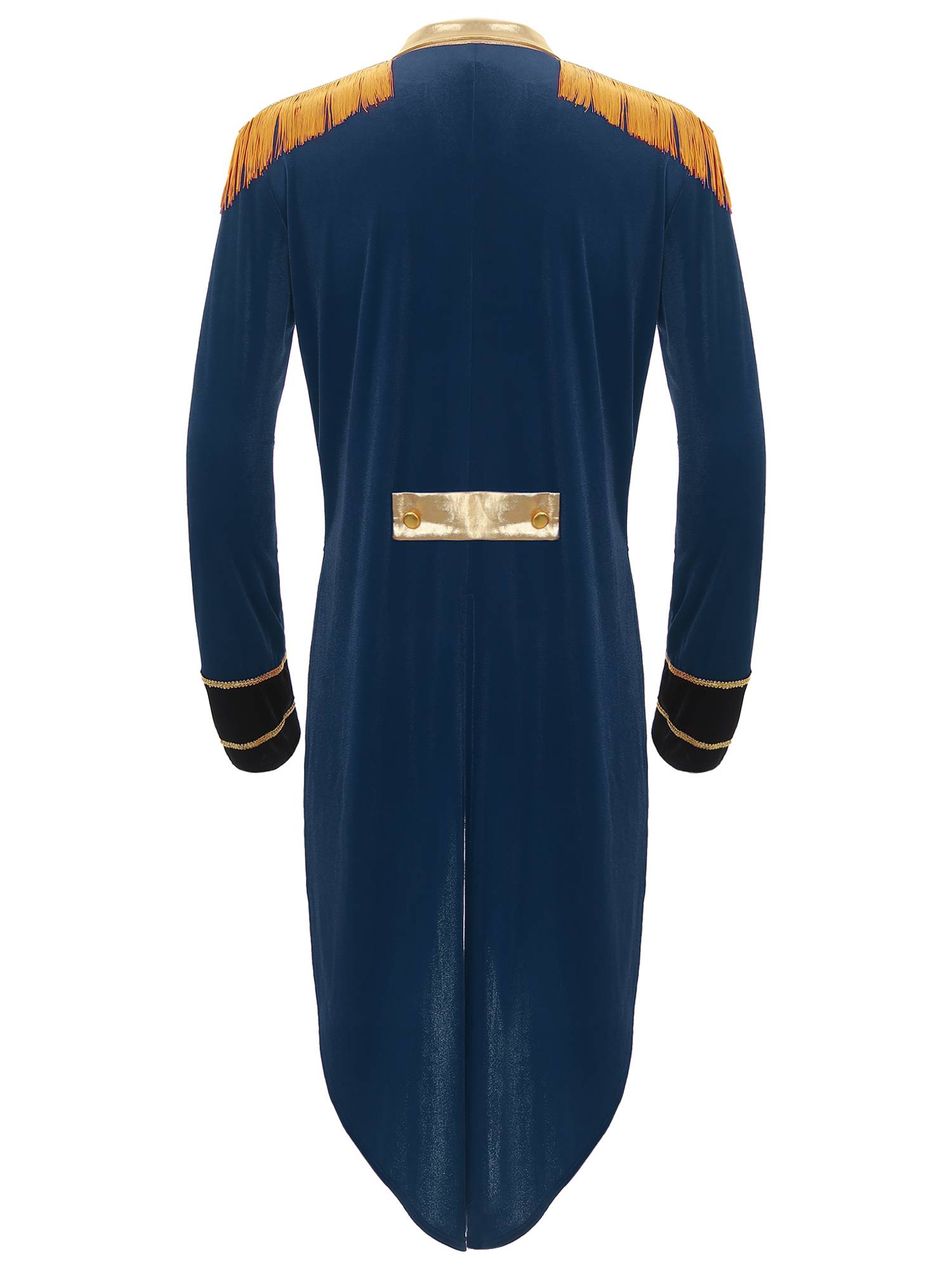 Men Circus Ringmaster Long Sleeve Lapel Showman Velvet Tailcoat
