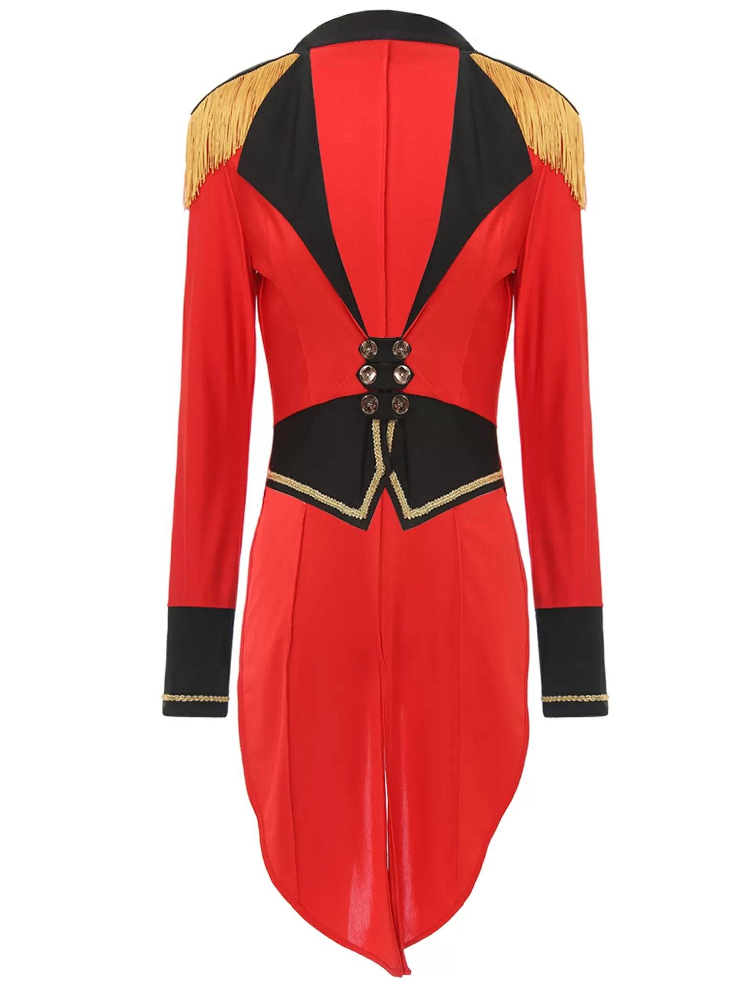 Women  Long Sleeve Color Block Circus Ringmaster Tailcoat