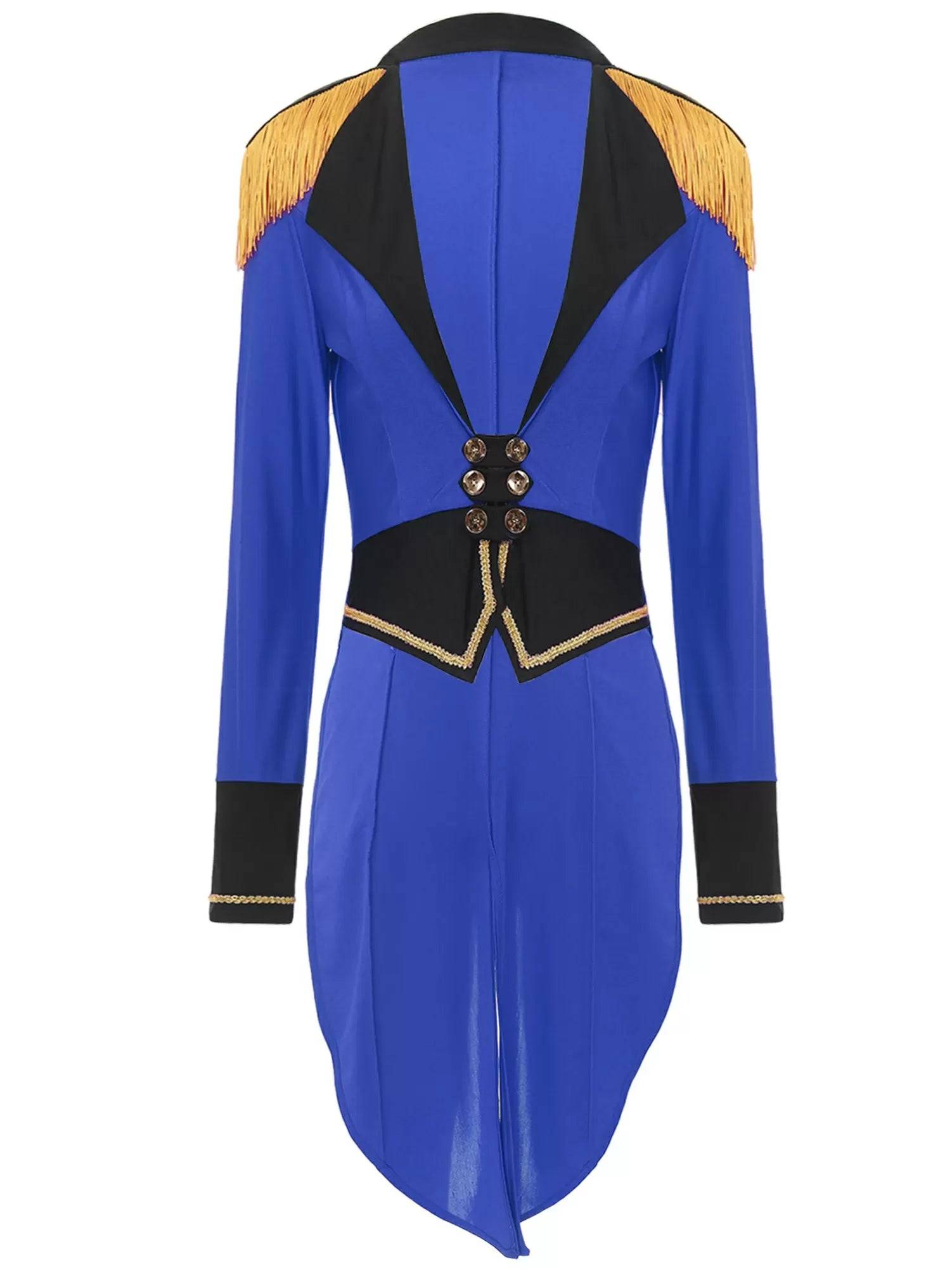 Women  Long Sleeve Color Block Circus Ringmaster Tailcoat