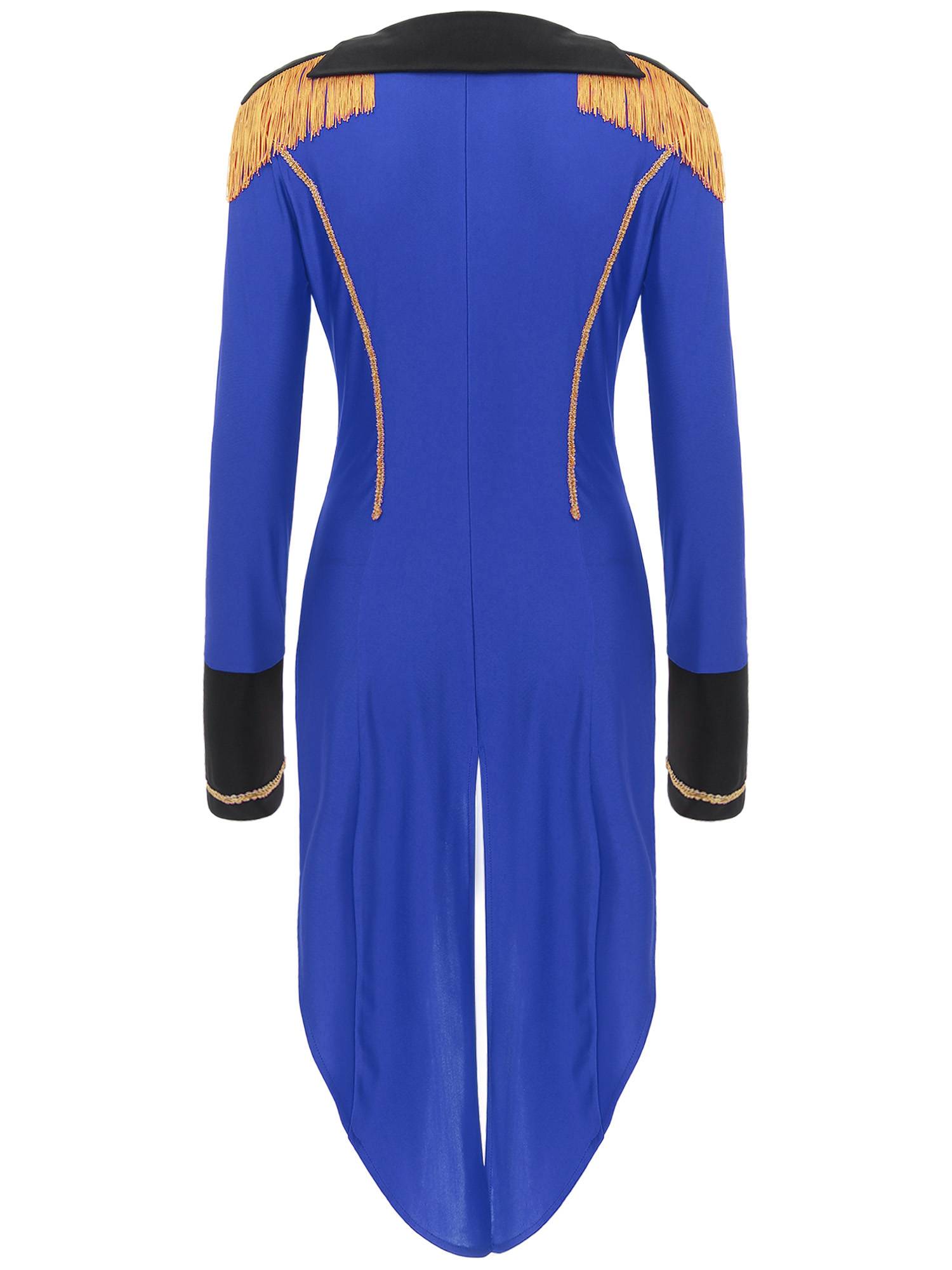 Women  Long Sleeve Color Block Circus Ringmaster Tailcoat