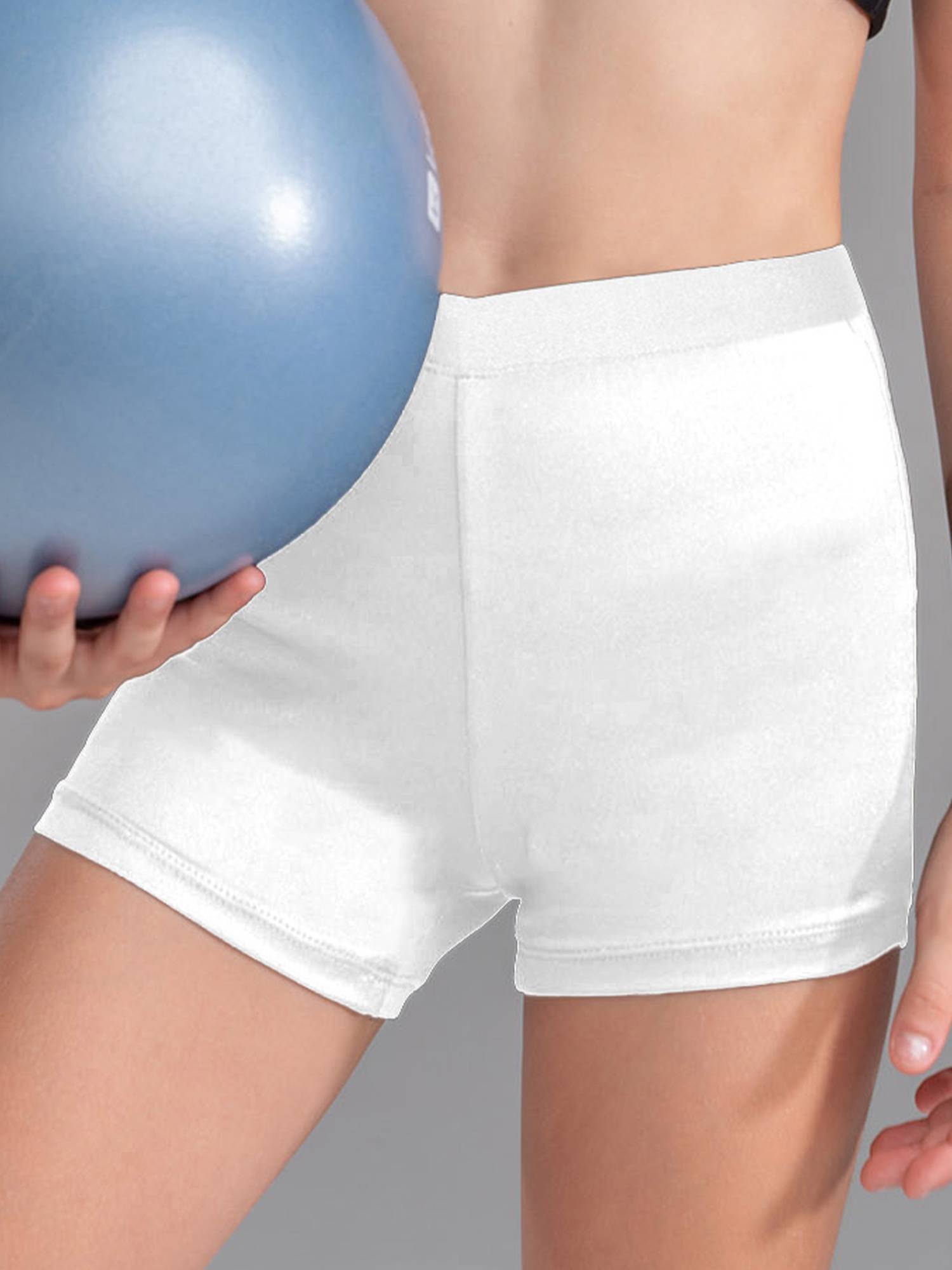 Kids Girls Solid Color Cotton Elastic Shorts Sports Bottom