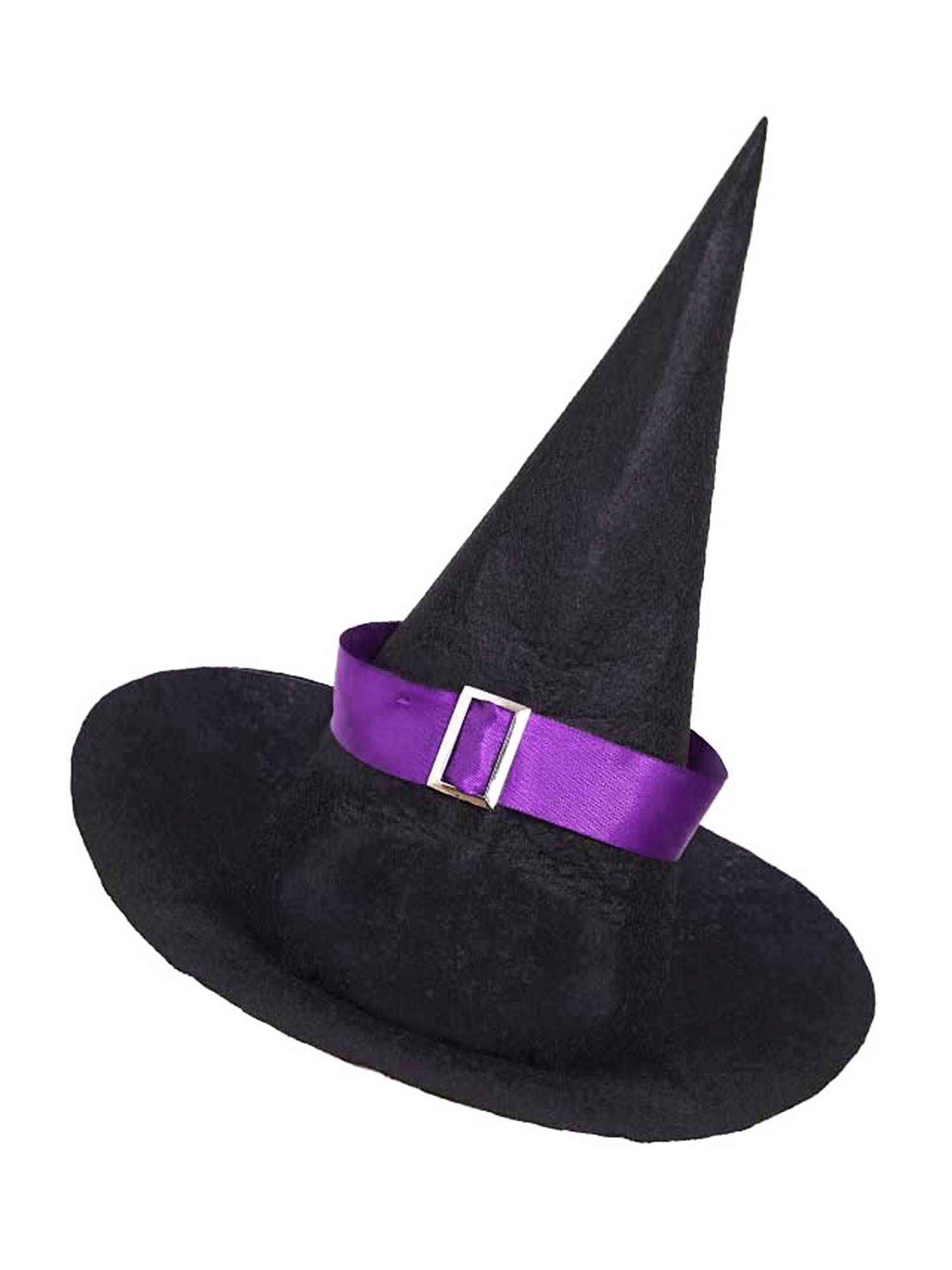 Kids Girls Witch Pointed Hat with Ribbon and Buckle for Halloween