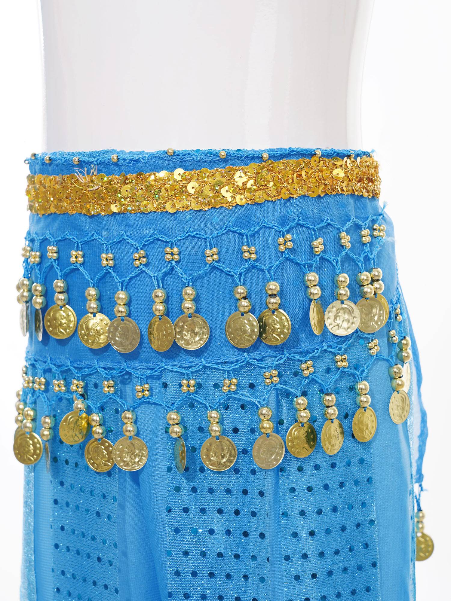 Kids Girls Sequined Chiffon Belly Dance Pants