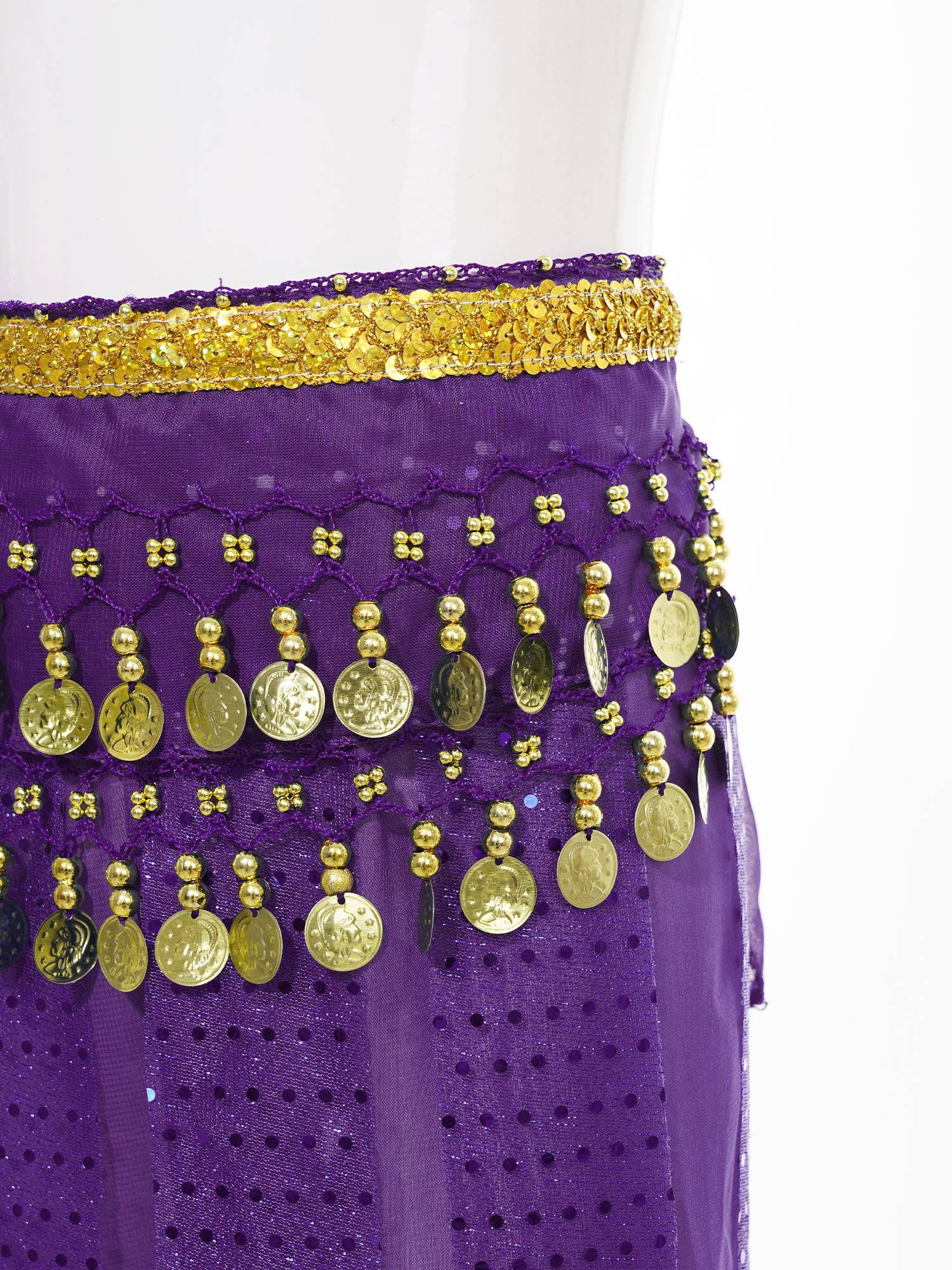 Kids Girls Sequined Chiffon Belly Dance Pants