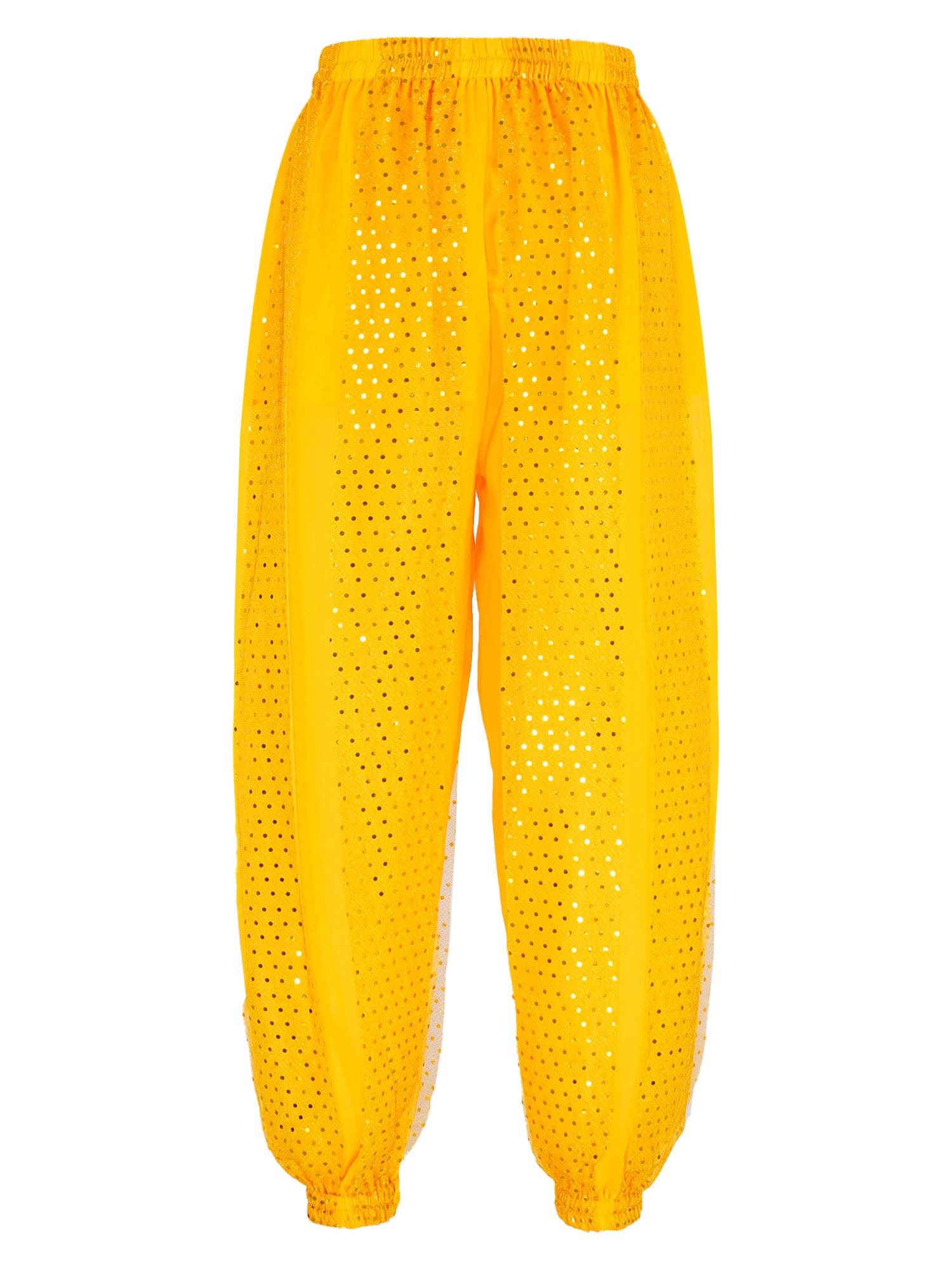 Women Sequined Dots Chiffon Belly Dance Pants
