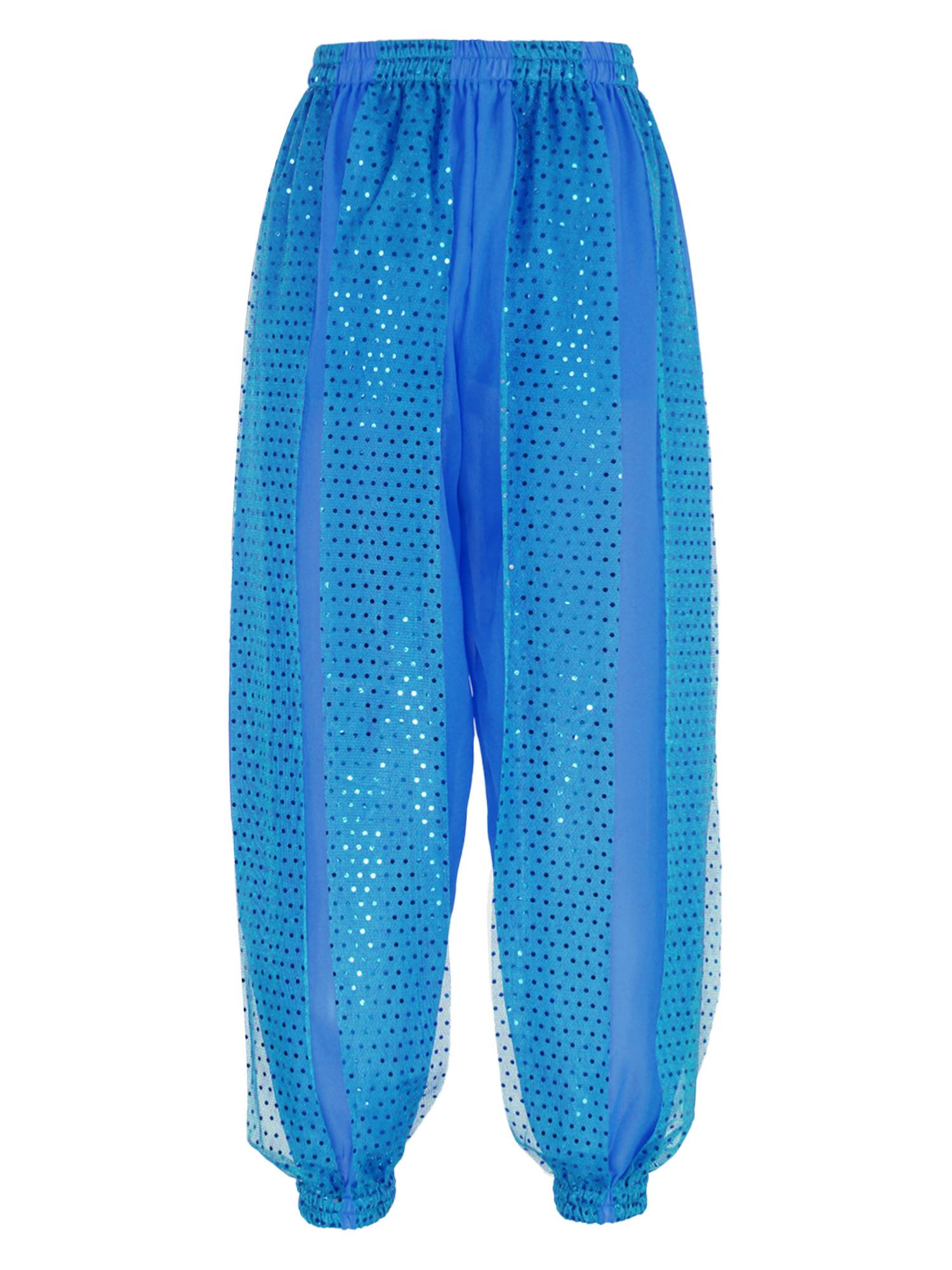 Women Sequined Dots Chiffon Belly Dance Pants