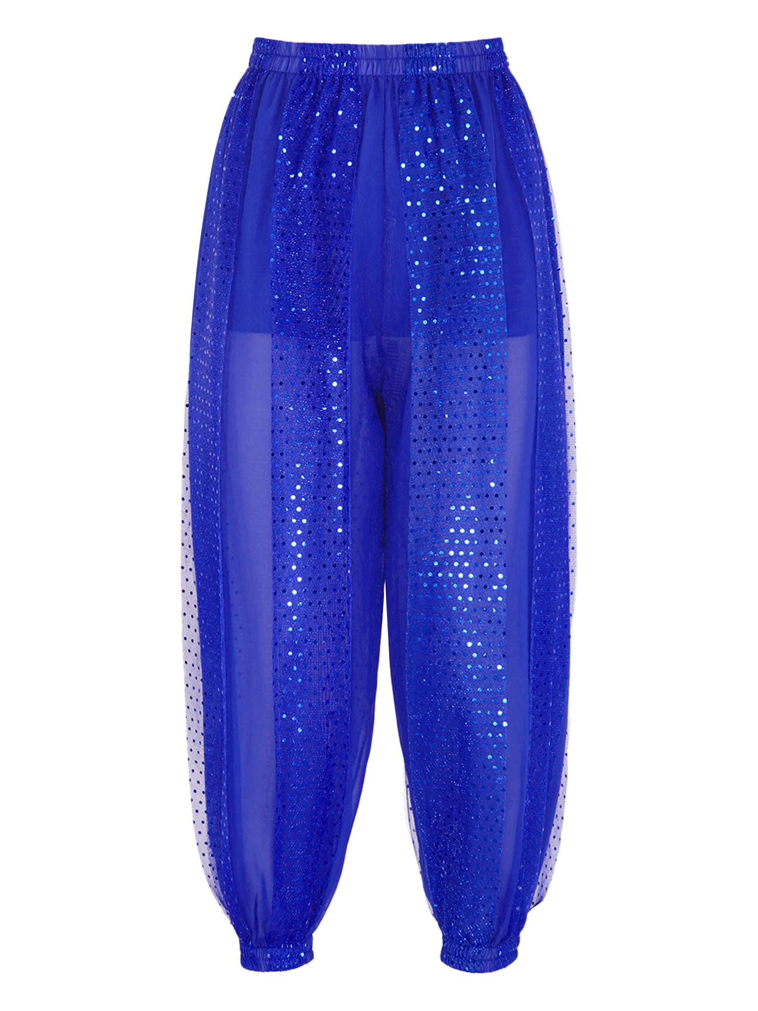 Women Sequined Dots Chiffon Belly Dance Pants