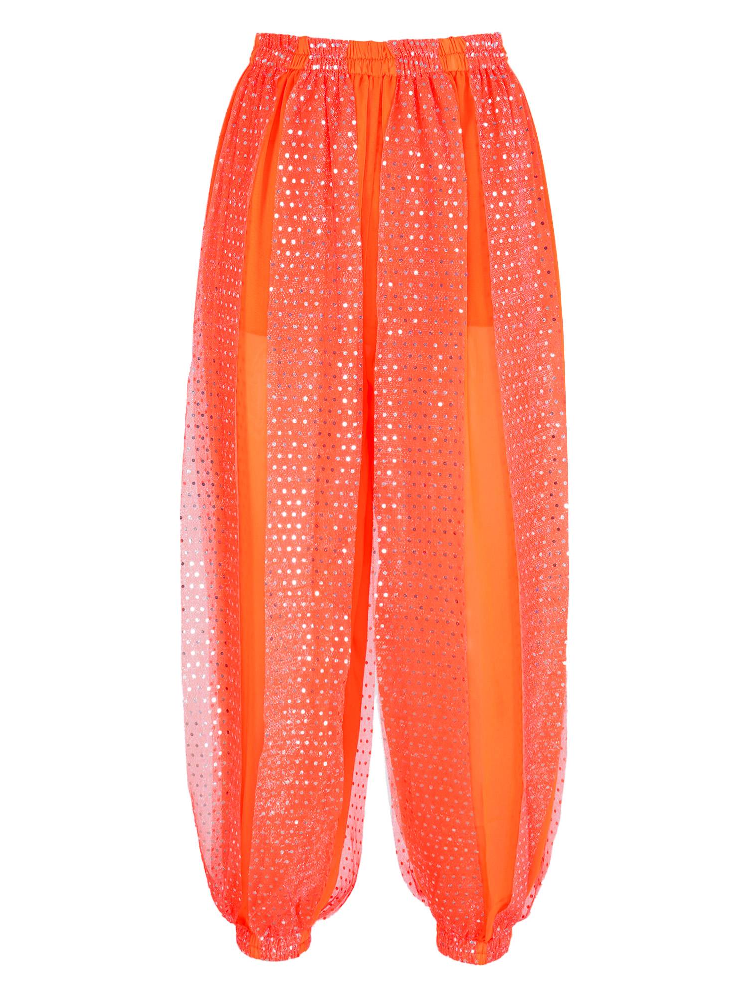 Women Sequined Dots Chiffon Belly Dance Pants