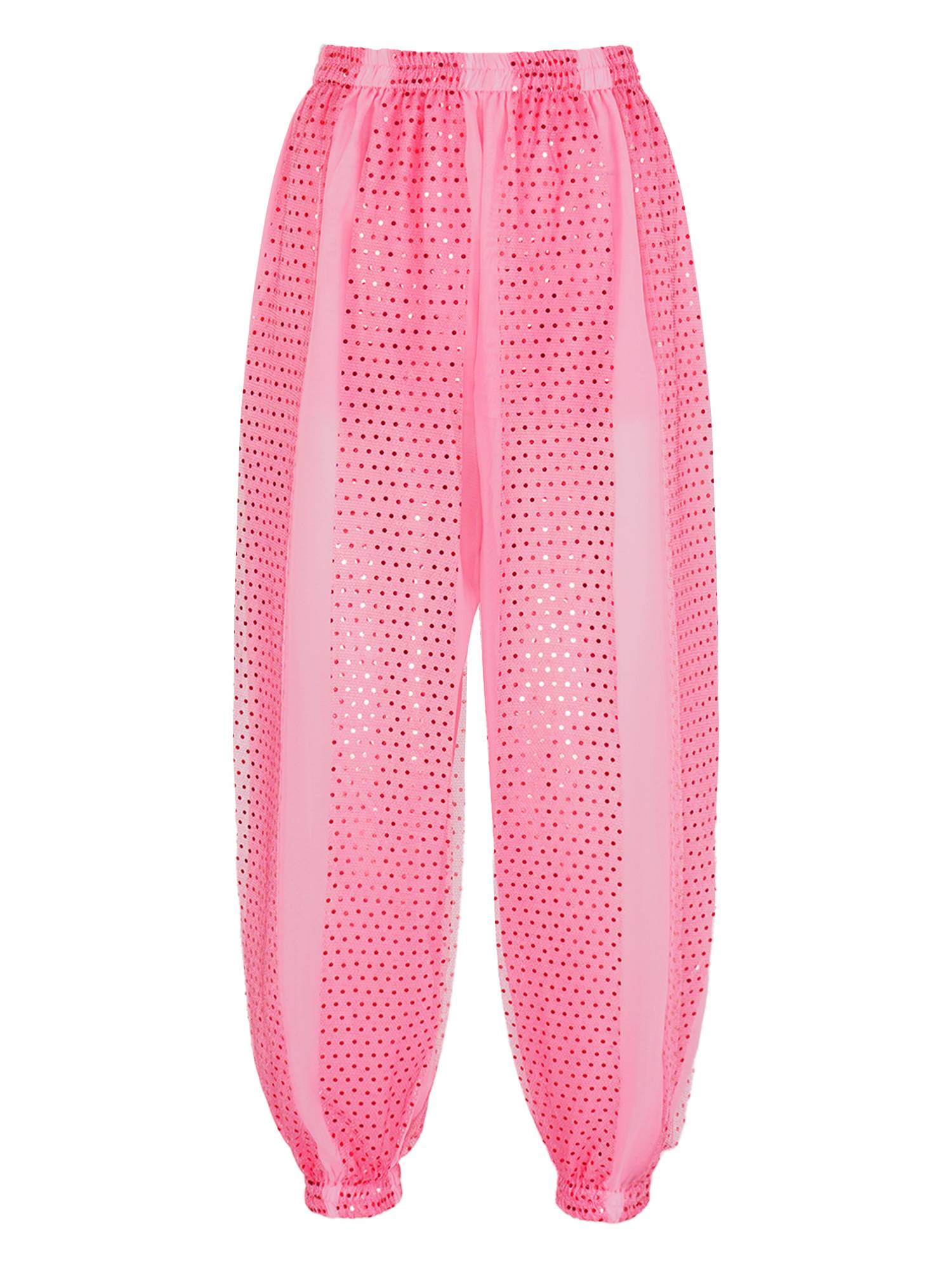 Women Sequined Dots Chiffon Belly Dance Pants