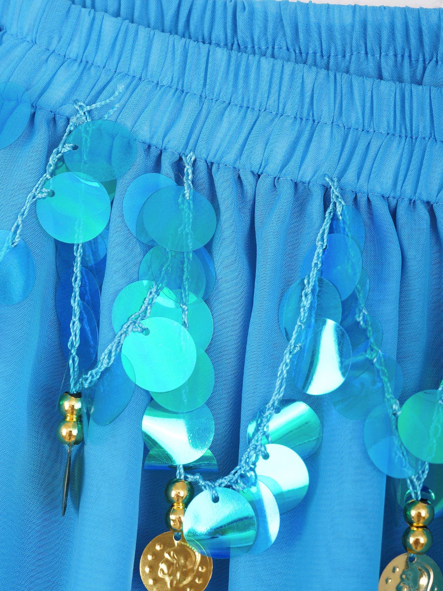 Women Sequins Side Split Belly Dance Bloomers