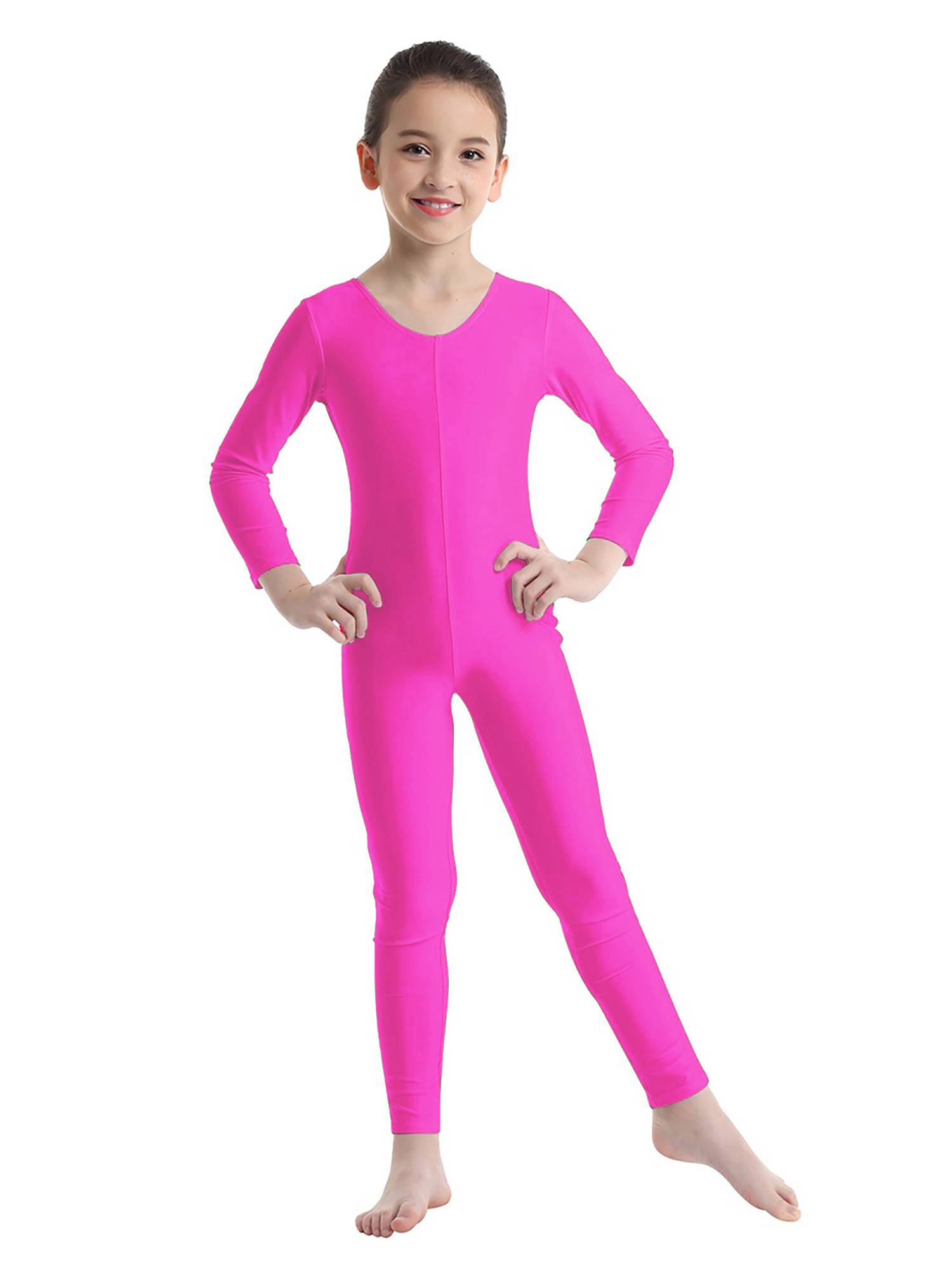 Kids Girls Long Sleeves Gymnastics Unitard Dancewear