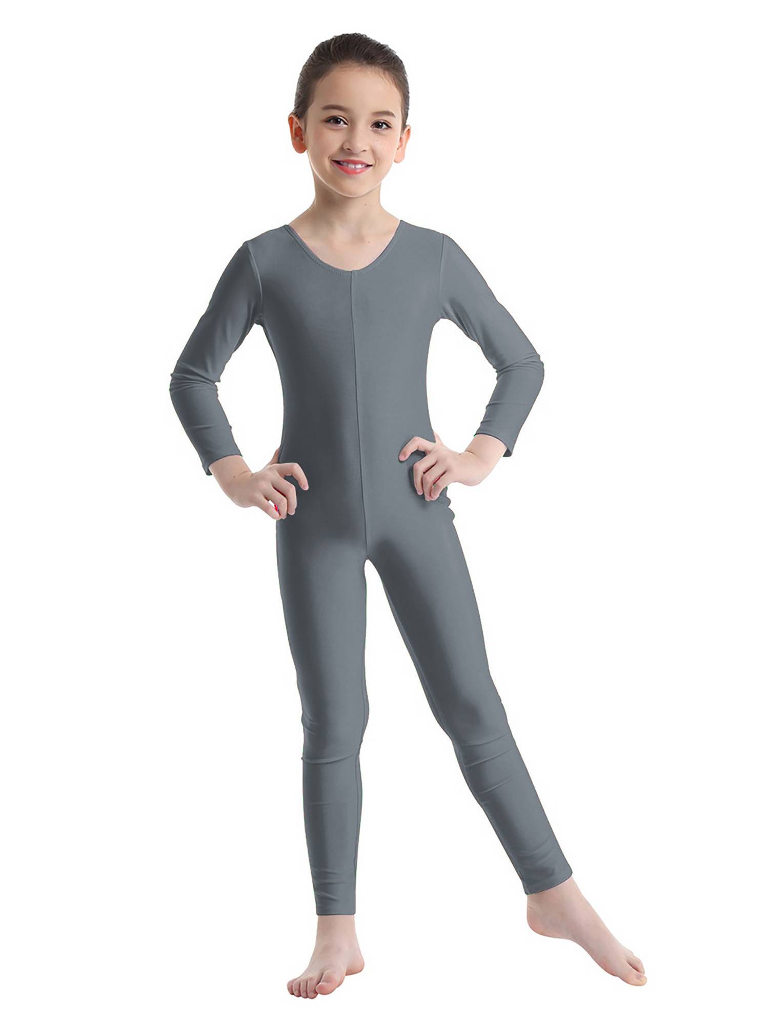 Kids Girls Long Sleeves Gymnastics Unitard Dancewear