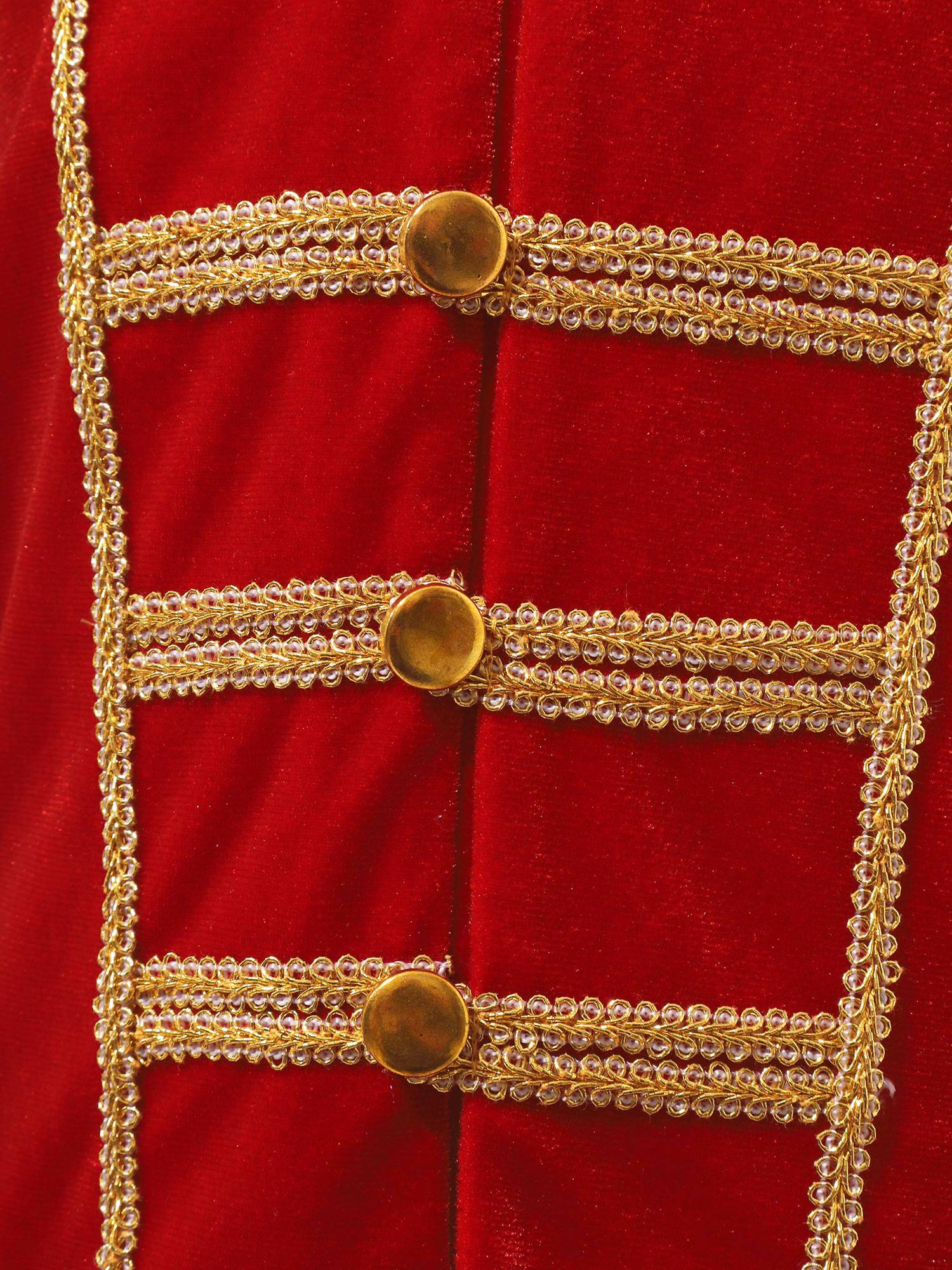 Kids Stand Collar Sleeveless Fringe Front Button Circus Costume Waistcoat