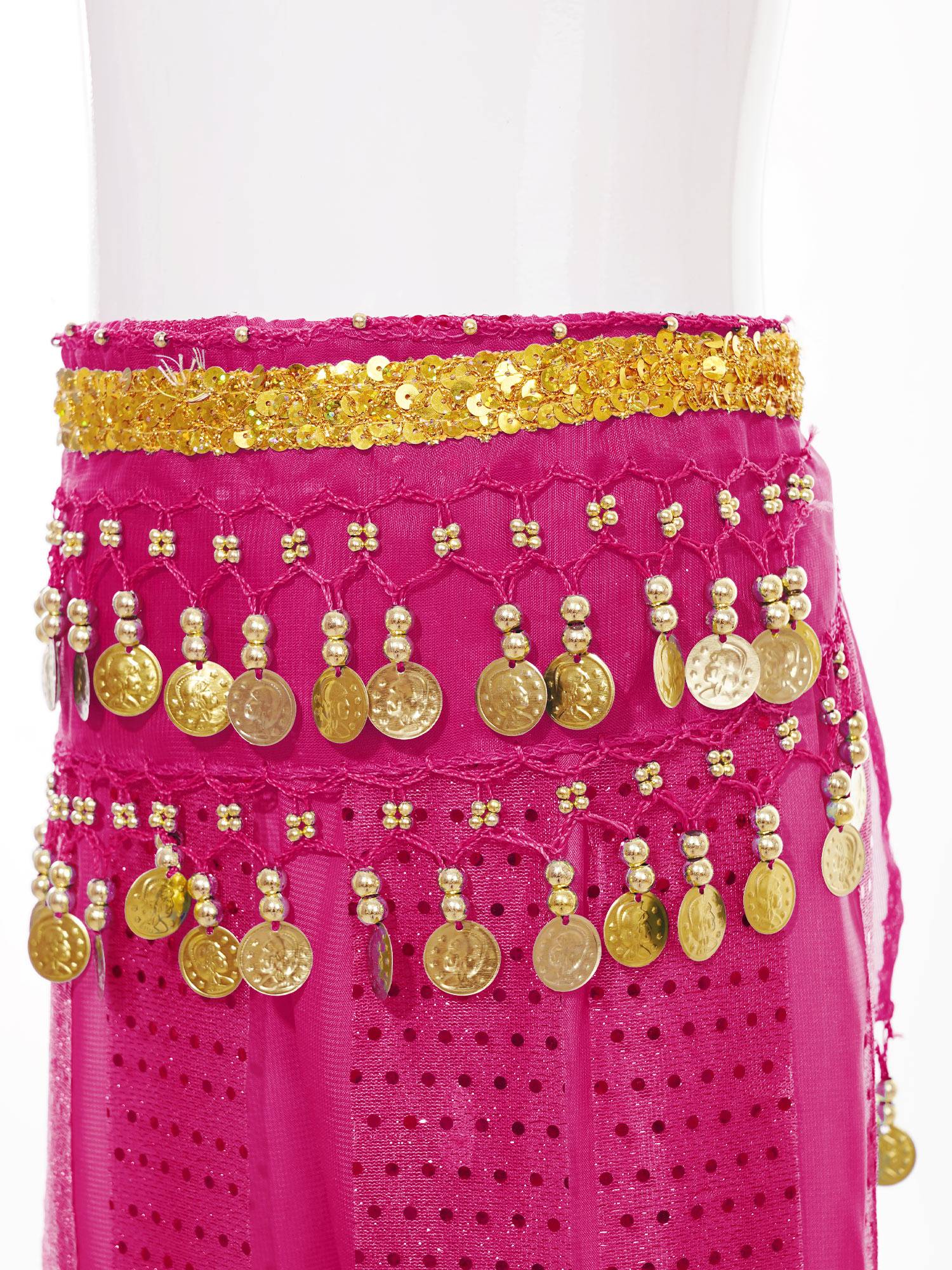 Kids Girls Sequined Chiffon Belly Dance Pants