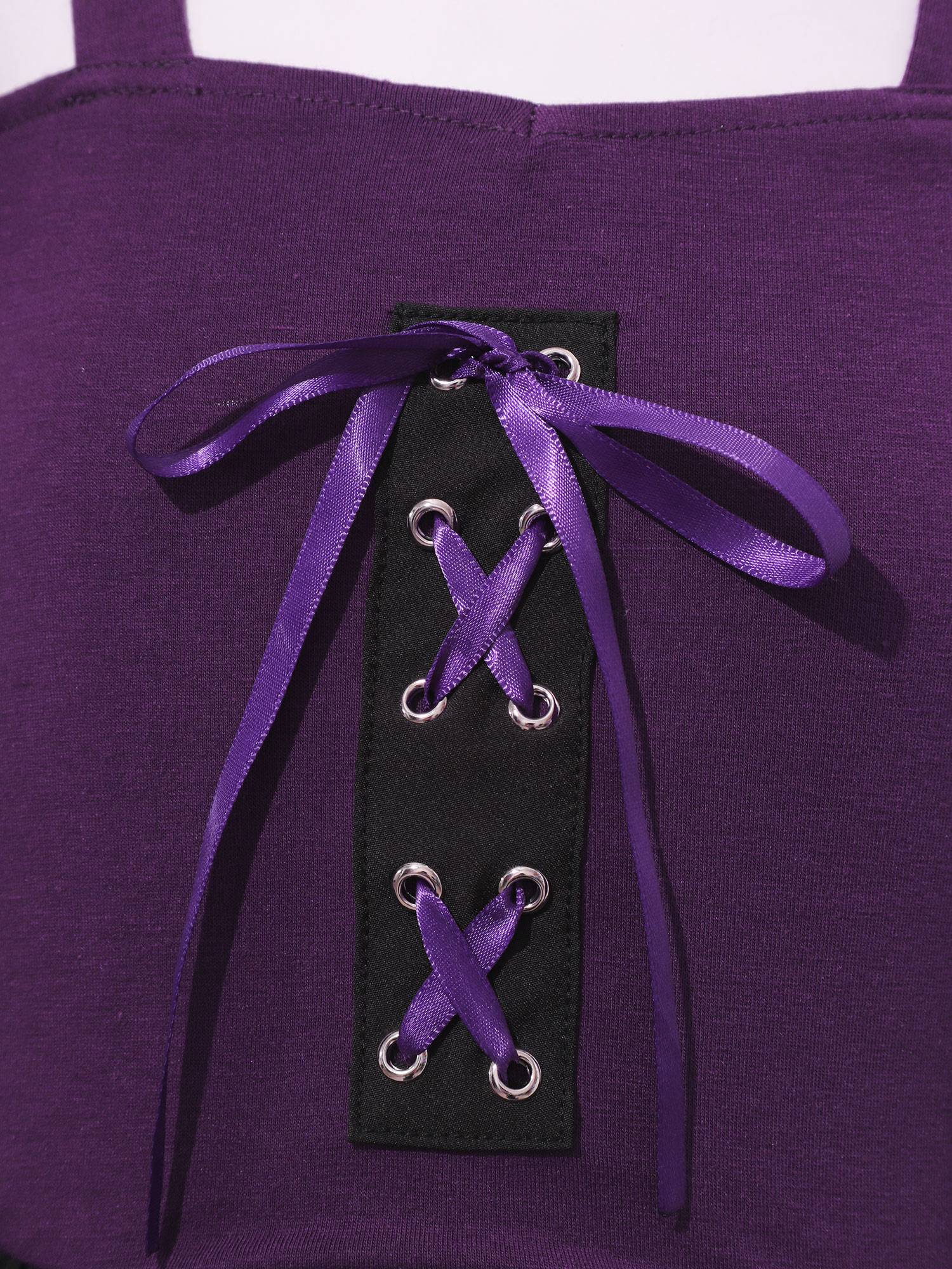 Kids Girls Cold Shoulder Halloween Medieval Renaissance Gothic Dress