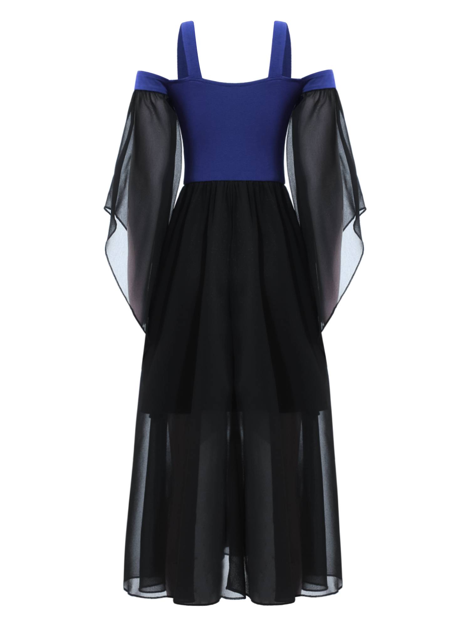 Kids Girls Cold Shoulder Halloween Medieval Renaissance Gothic Dress