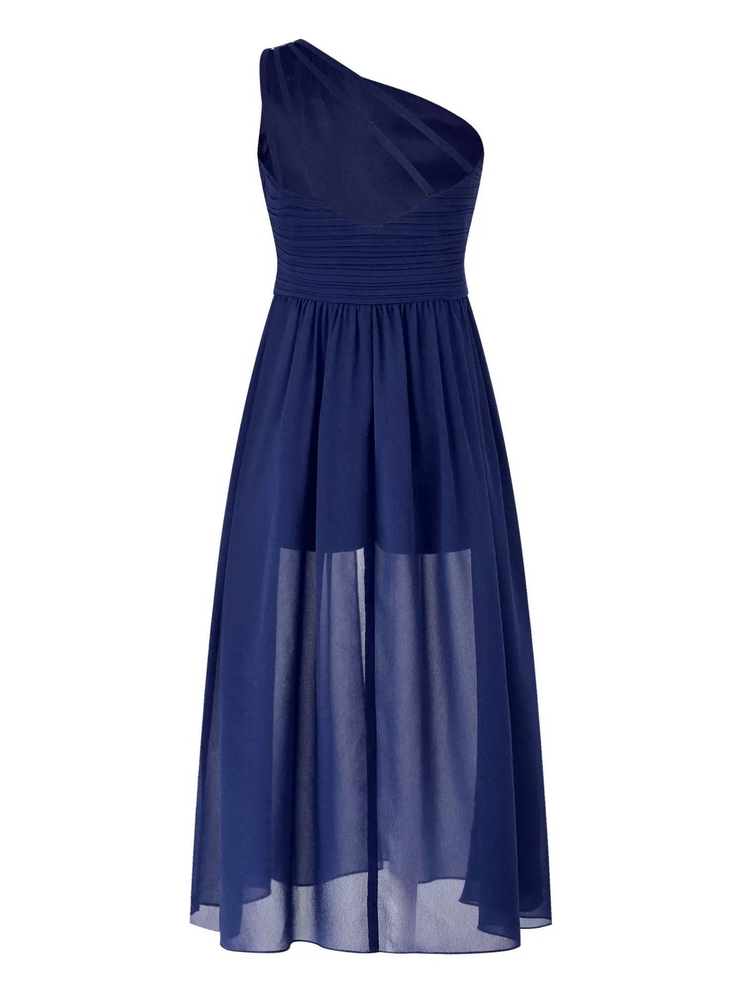 Kids Girls Shiny Beaded One Shoulder Romper Dress