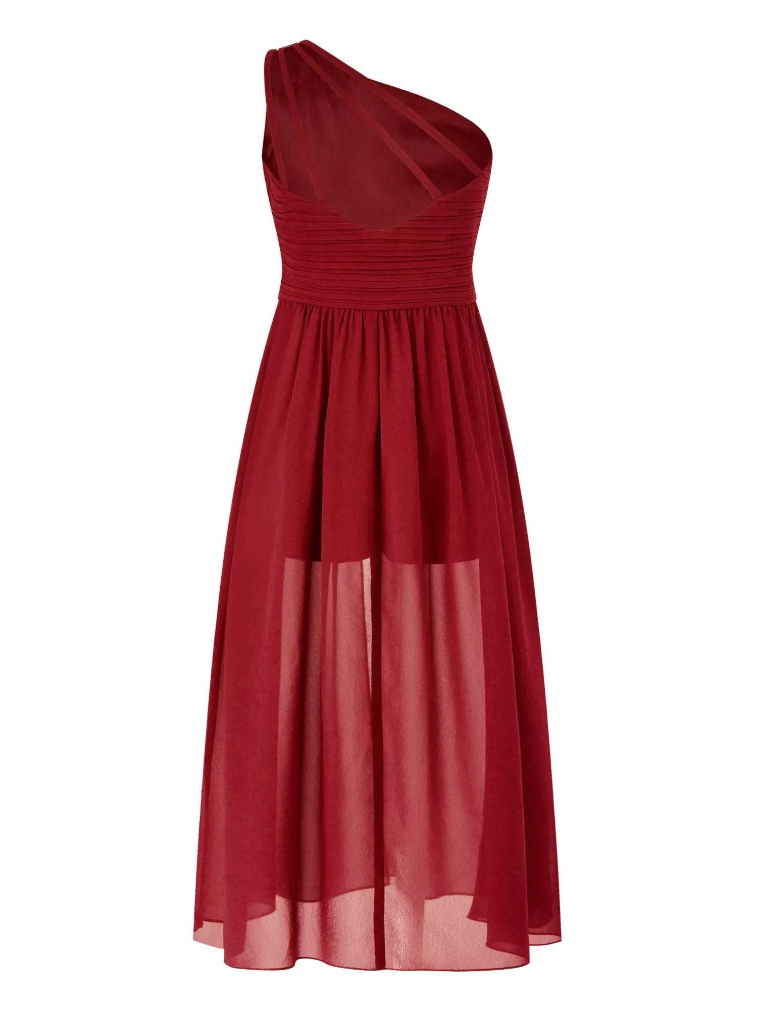 Kids Girls Shiny Beaded One Shoulder Romper Dress