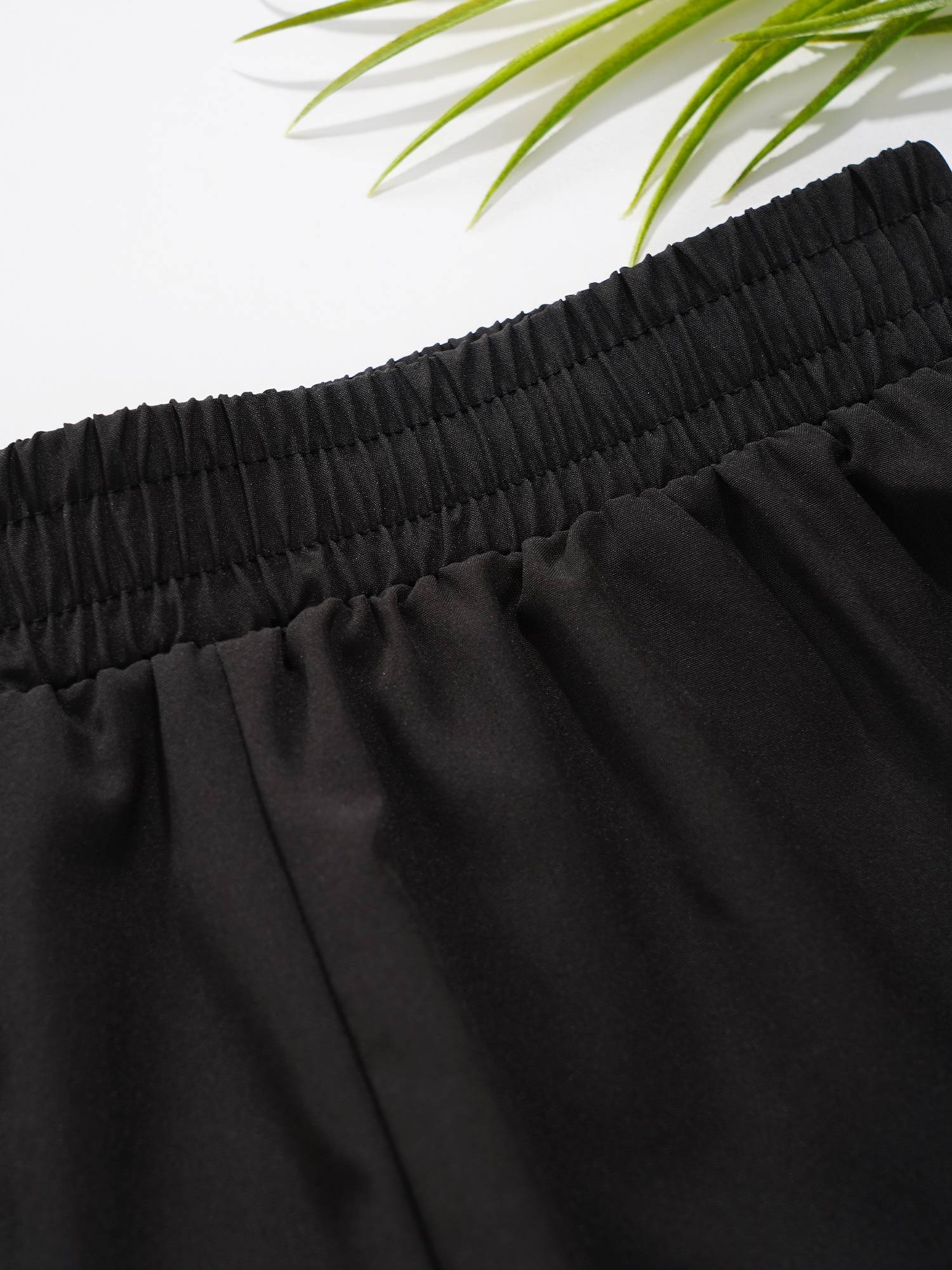 Kids Boys Two Layer Drawstring Black Sports Shorts