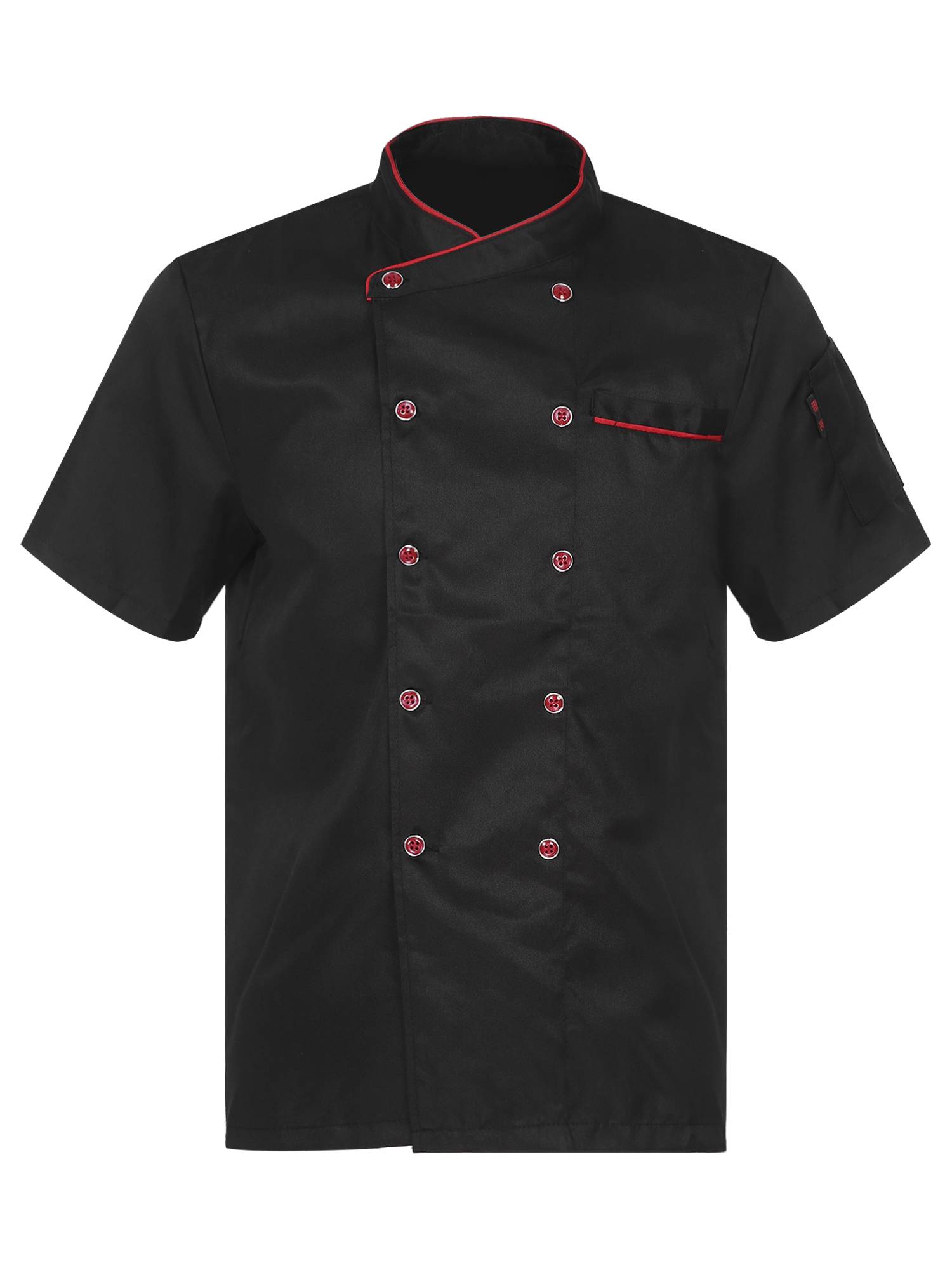 Adults Stand Collar Double-Breasted Chef Shirt