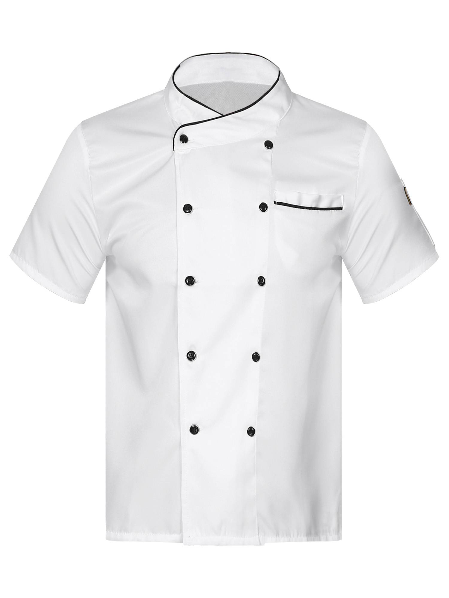 Adults Stand Collar Double-Breasted Chef Shirt