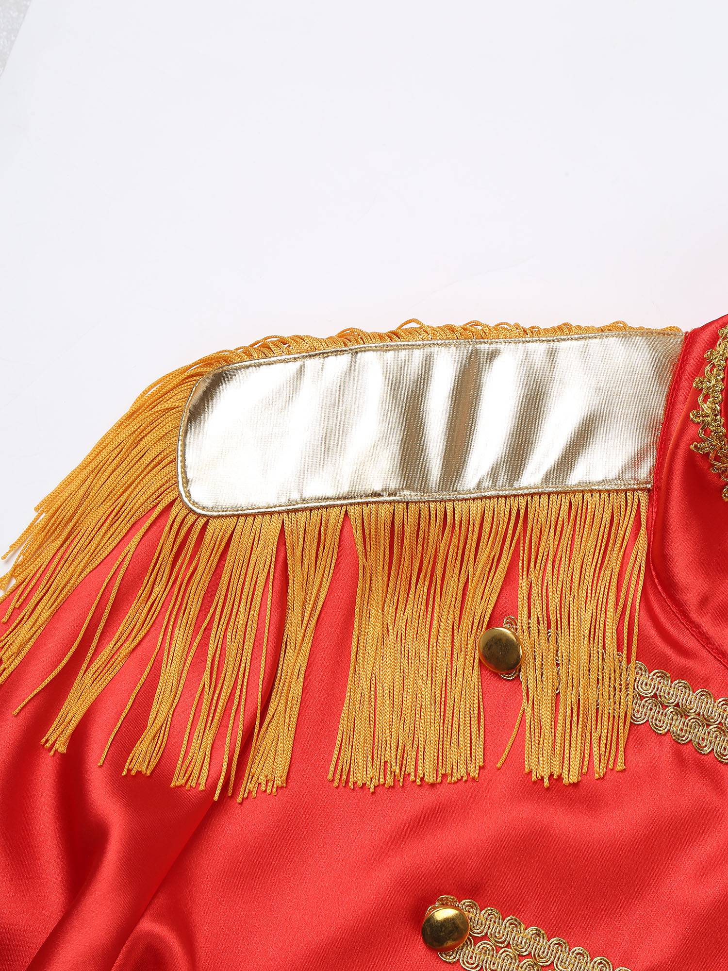 Men Halloween Long Sleeve Front Zip-up Satin Jackets Circus Costume