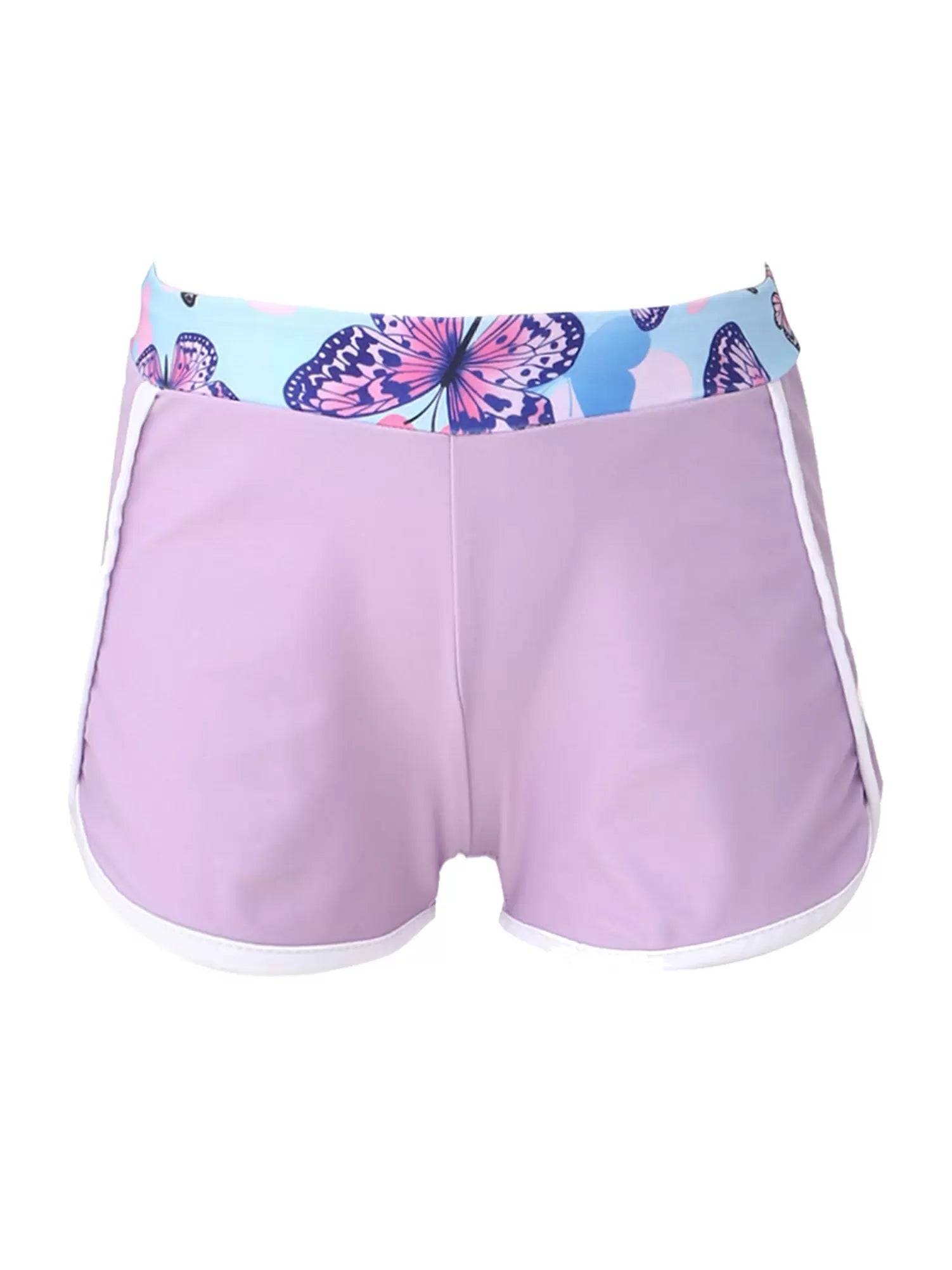 Kids Girls Tropical Print Swimming Shorts