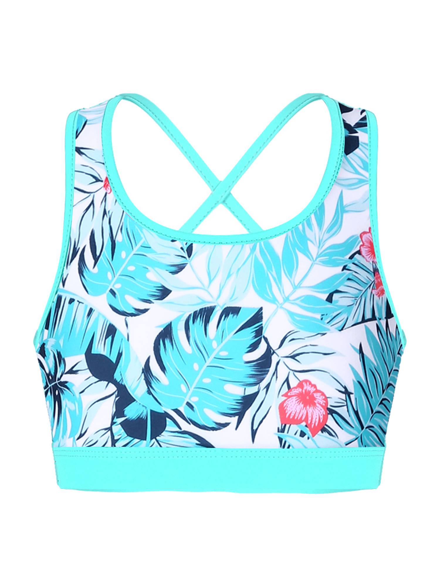 Kids Girls Floral Printed Two Piece Swimwear Set