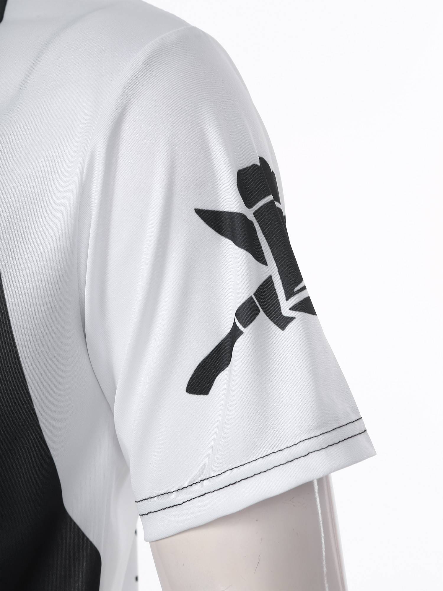 Men Creative Color Block Printed Short Sleeve Chef T-shirt