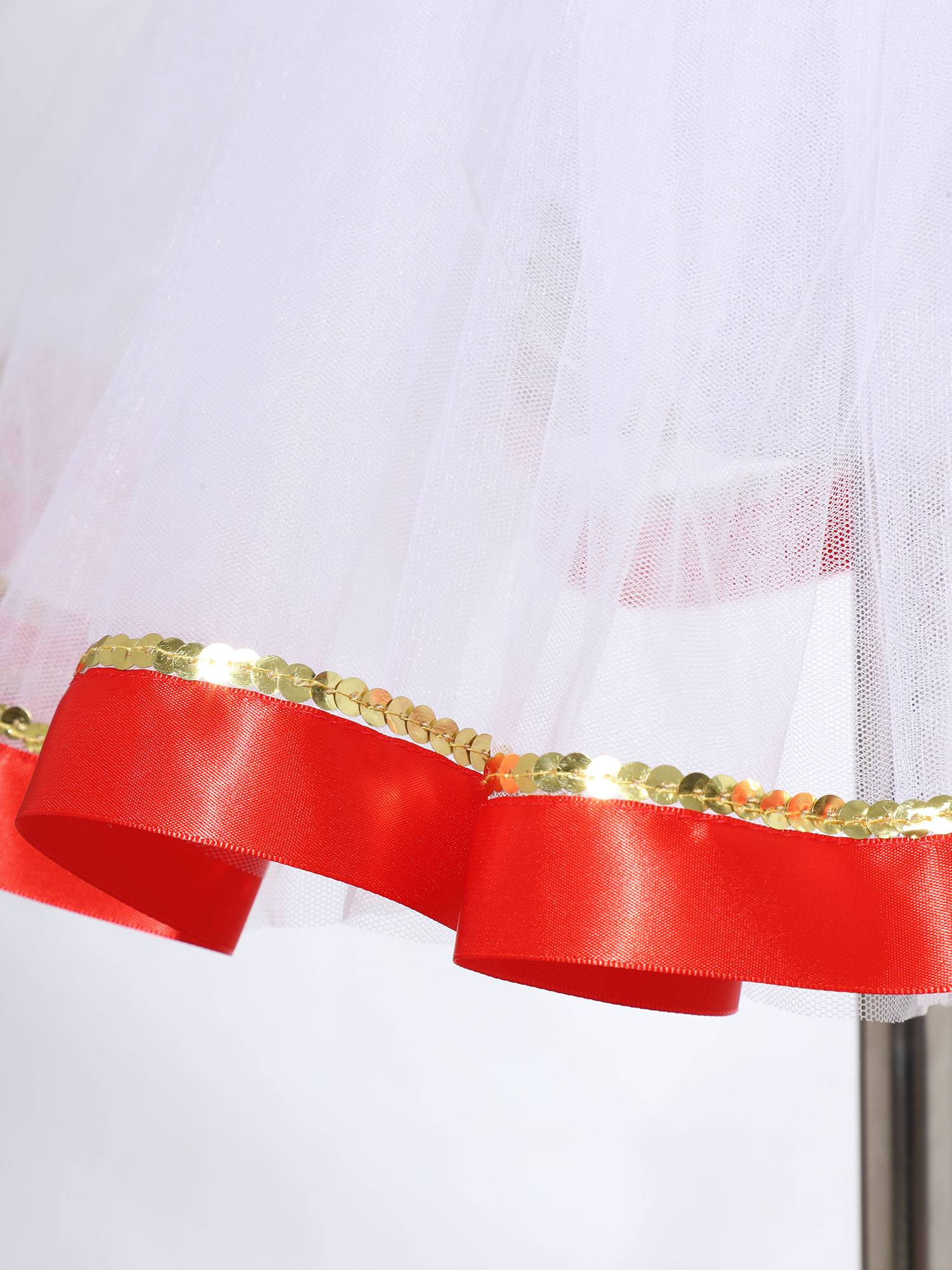 Kids Girls Christmas Sleeveless Metallic Bow Sequin Mesh Tutu Dress