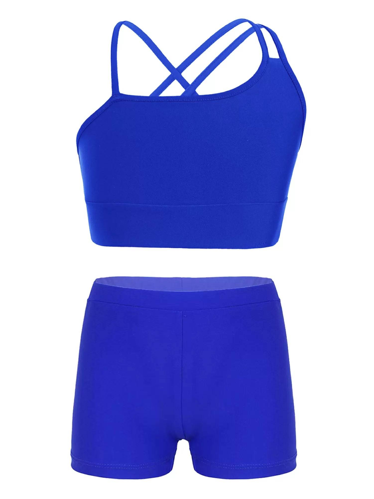 Kids Girls Strappy Two Pieces Swimsuit Set