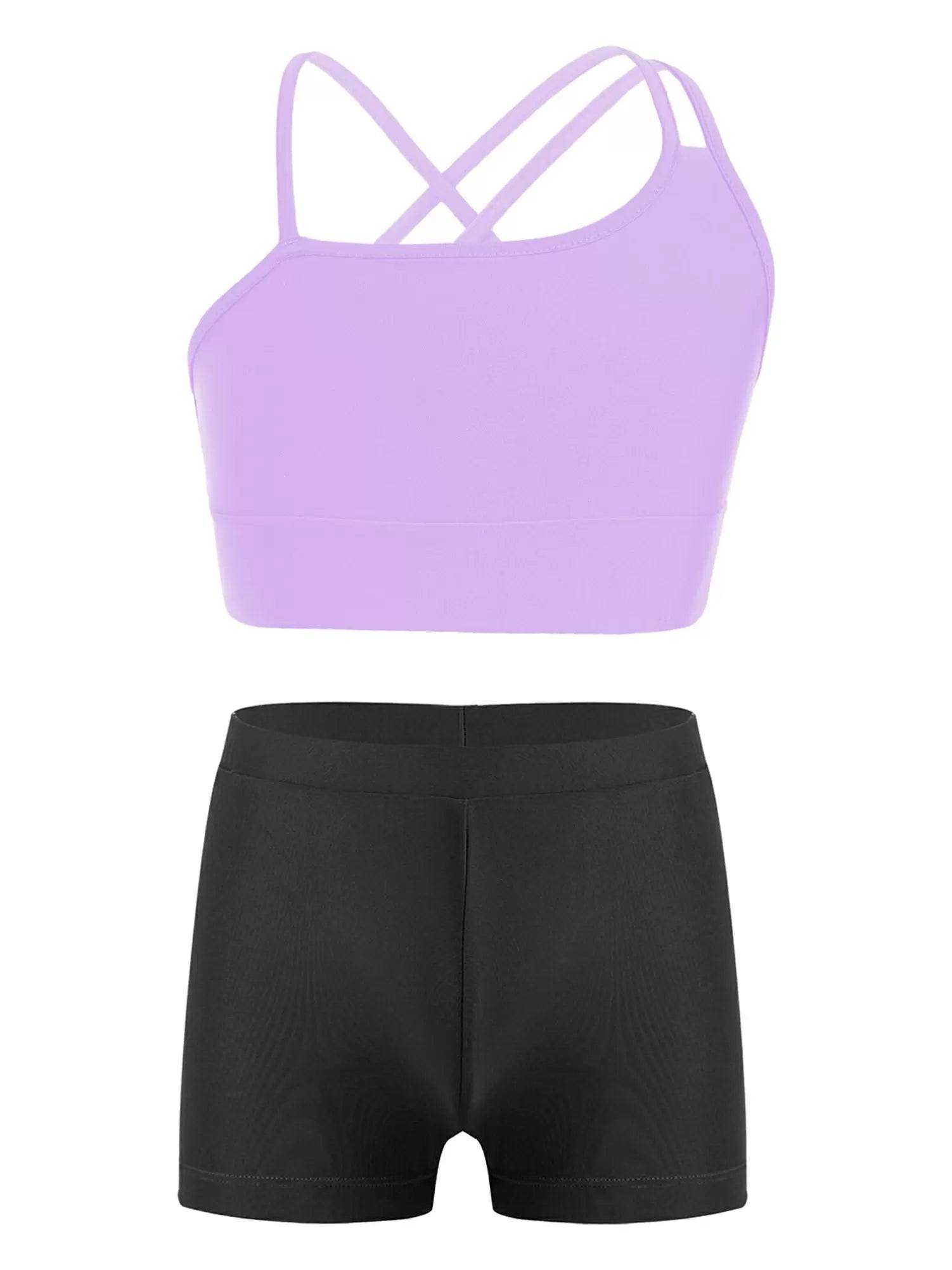 Kids Girls Strappy Two Pieces Swimsuit Set